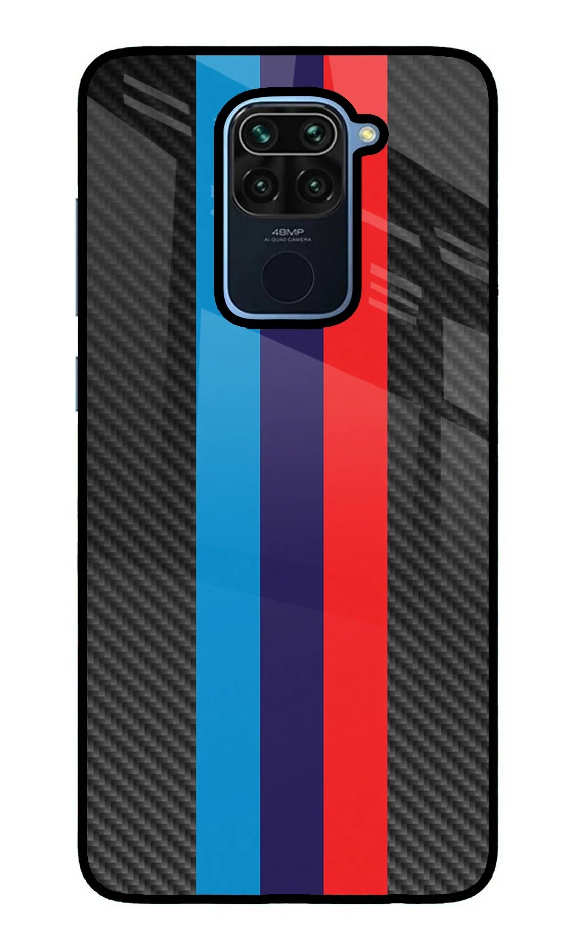 BMW Stripes Pattern Redmi Note 9 Glass Case - BMW Stripes Pattern Redmi Note 9 Glass Case BMW Stripes Pattern Redmi Note 9 Glass Case