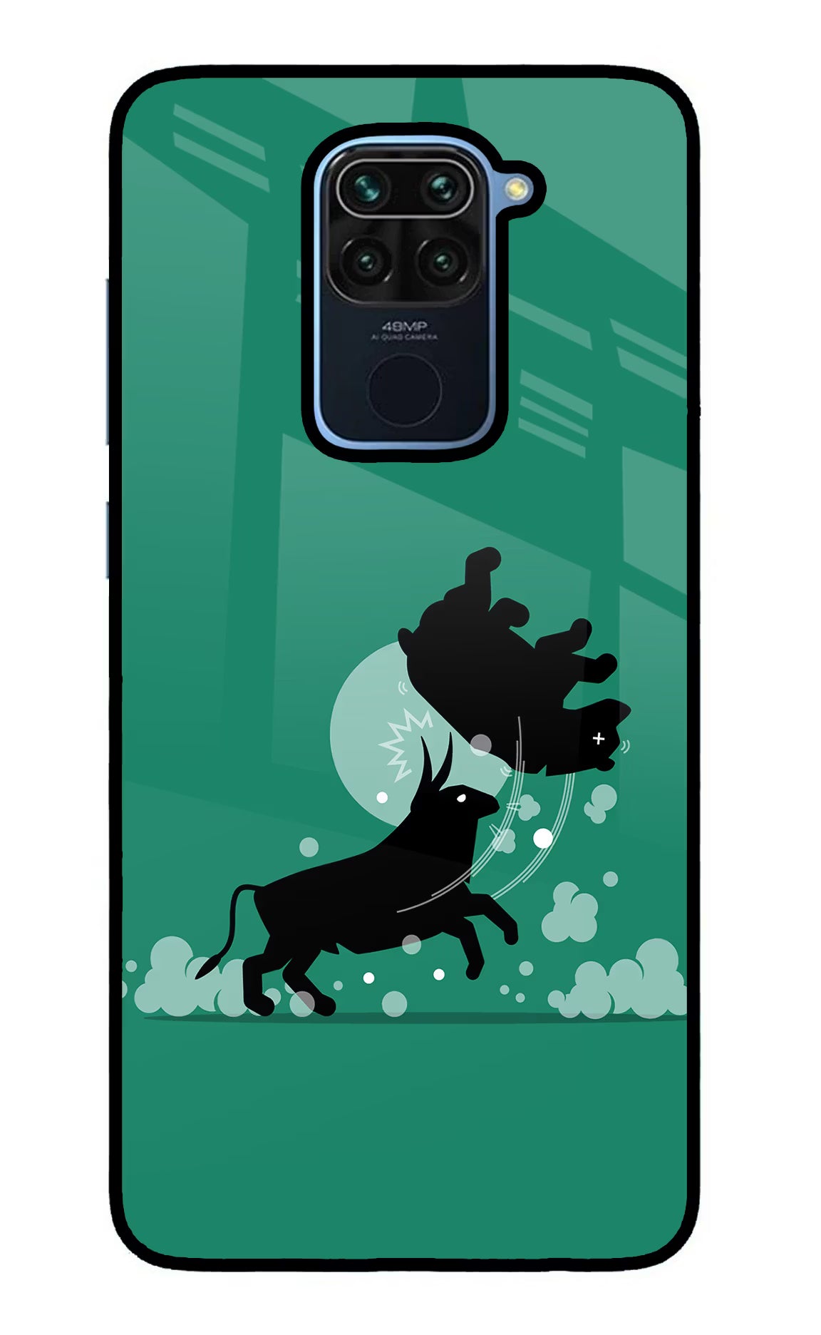 Bull Conqueror Redmi Note 9 Glass Case - Bull Conqueror Redmi Note 9 Glass Case Bull Conqueror Redmi Note 9 Glass Case