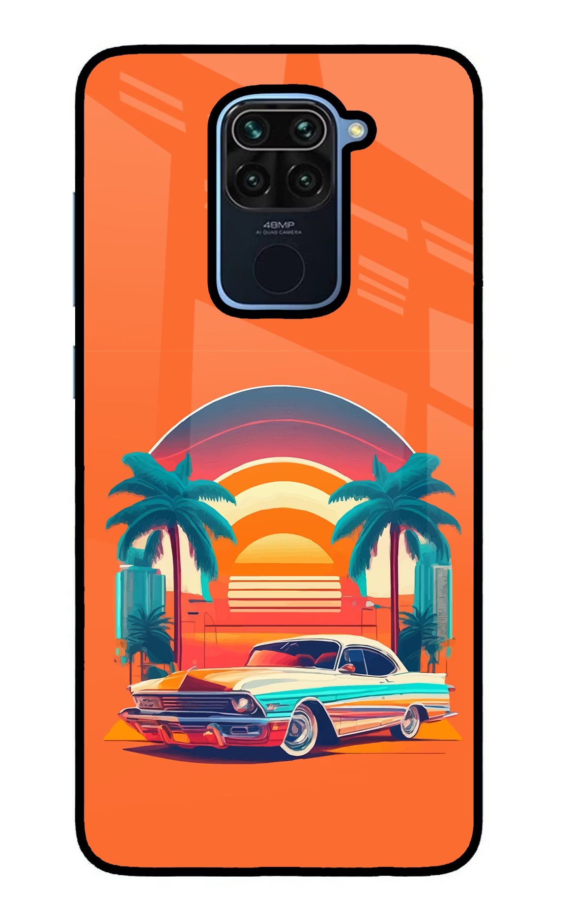 Palm Drive 80s Redmi Note 9 Glass Case - Palm Drive 80s Redmi Note 9 Glass Case Palm Drive 80s Redmi Note 9 Glass Case