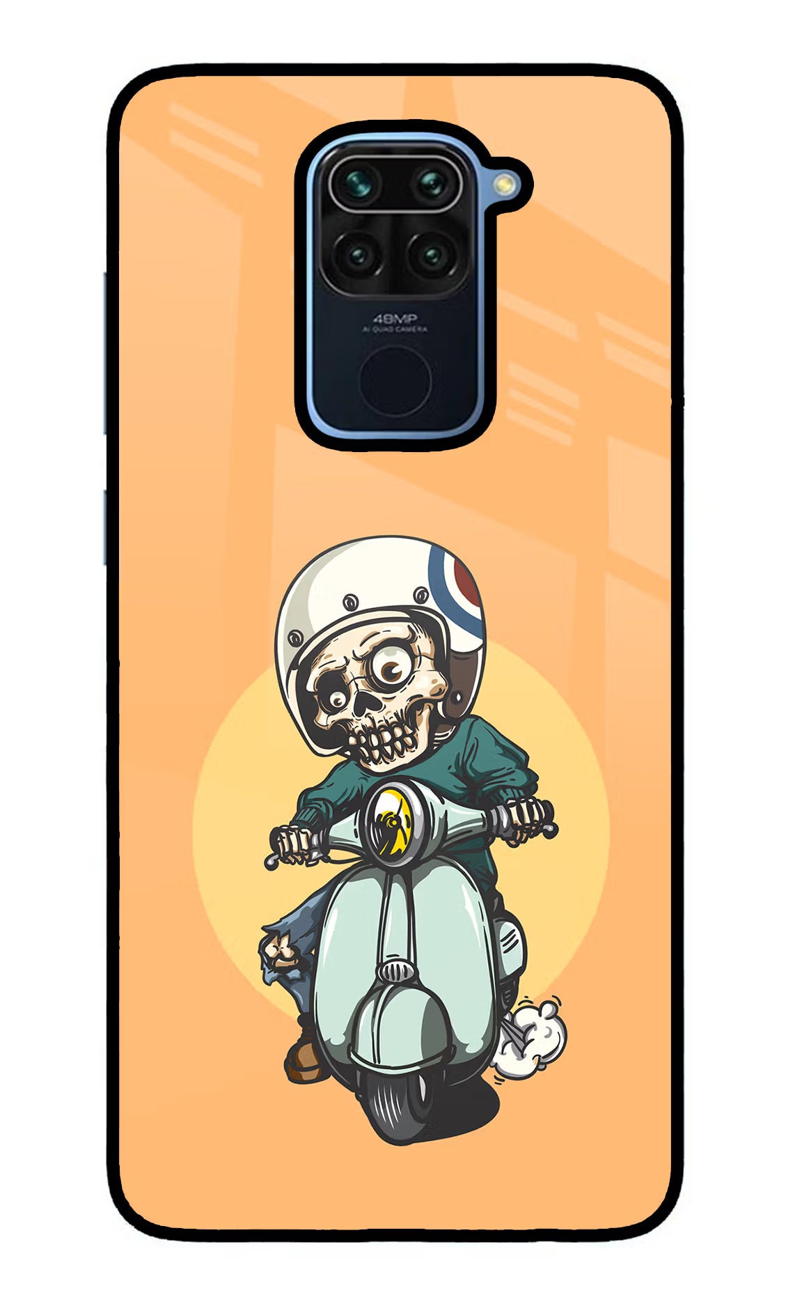 Undead Biker Redmi Note 9 Glass Case - Undead Biker Redmi Note 9 Glass Case Undead Biker Redmi Note 9 Glass Case