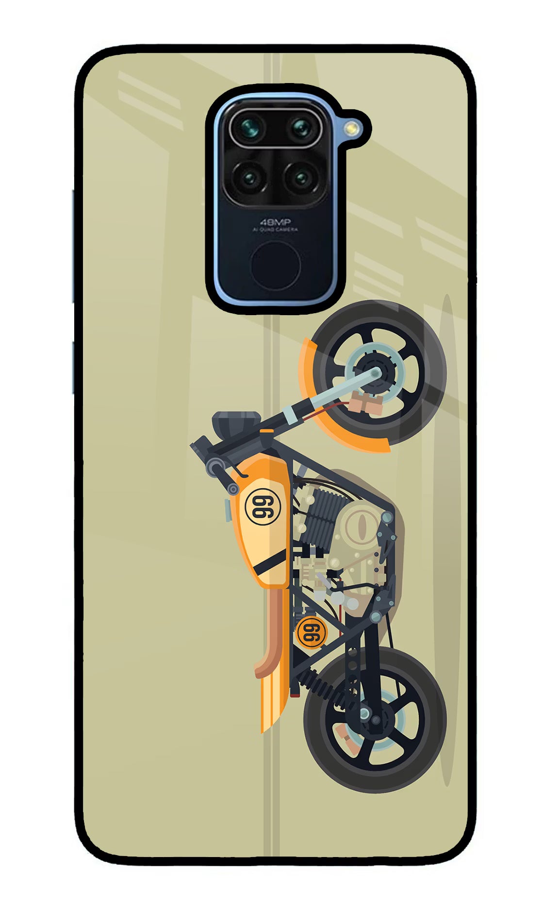 Vertical Speedster Redmi Note 9 Glass Case - Vertical Speedster Redmi Note 9 Glass Case Vertical Speedster Redmi Note 9 Glass Case