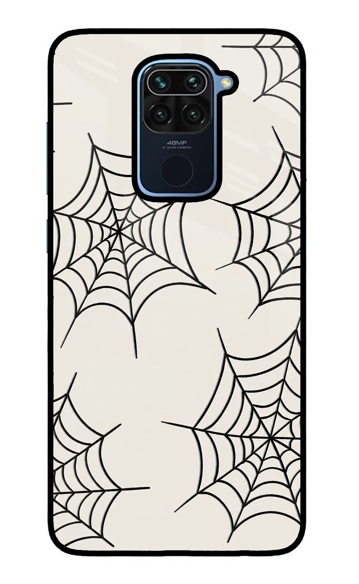 Spider Web Redmi Note 9 Glass Case - Spider Web Redmi Note 9 Glass Case Spider Web Redmi Note 9 Glass Case