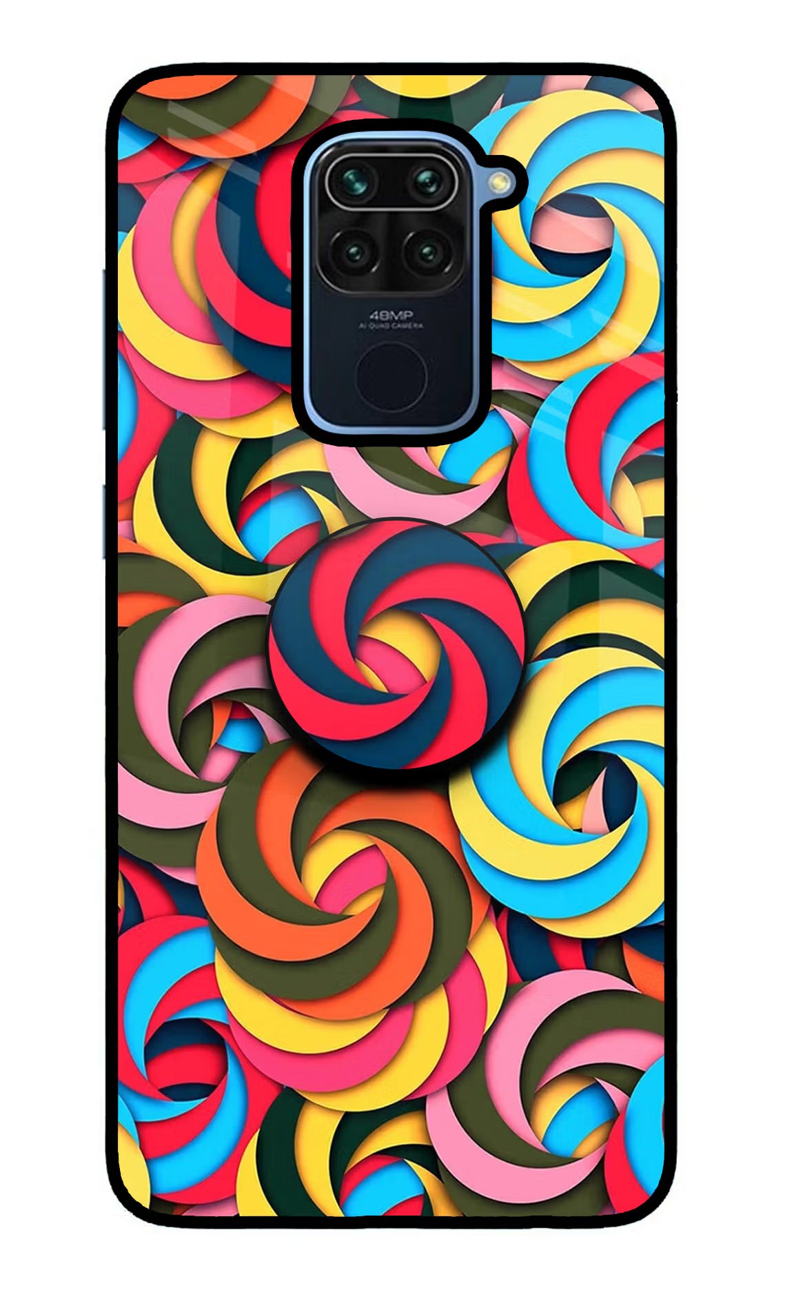 Spiral Pattern Redmi Note 9 Glass Case - Spiral Pattern Redmi Note 9 Glass Case Spiral Pattern Redmi Note 9 Glass Case