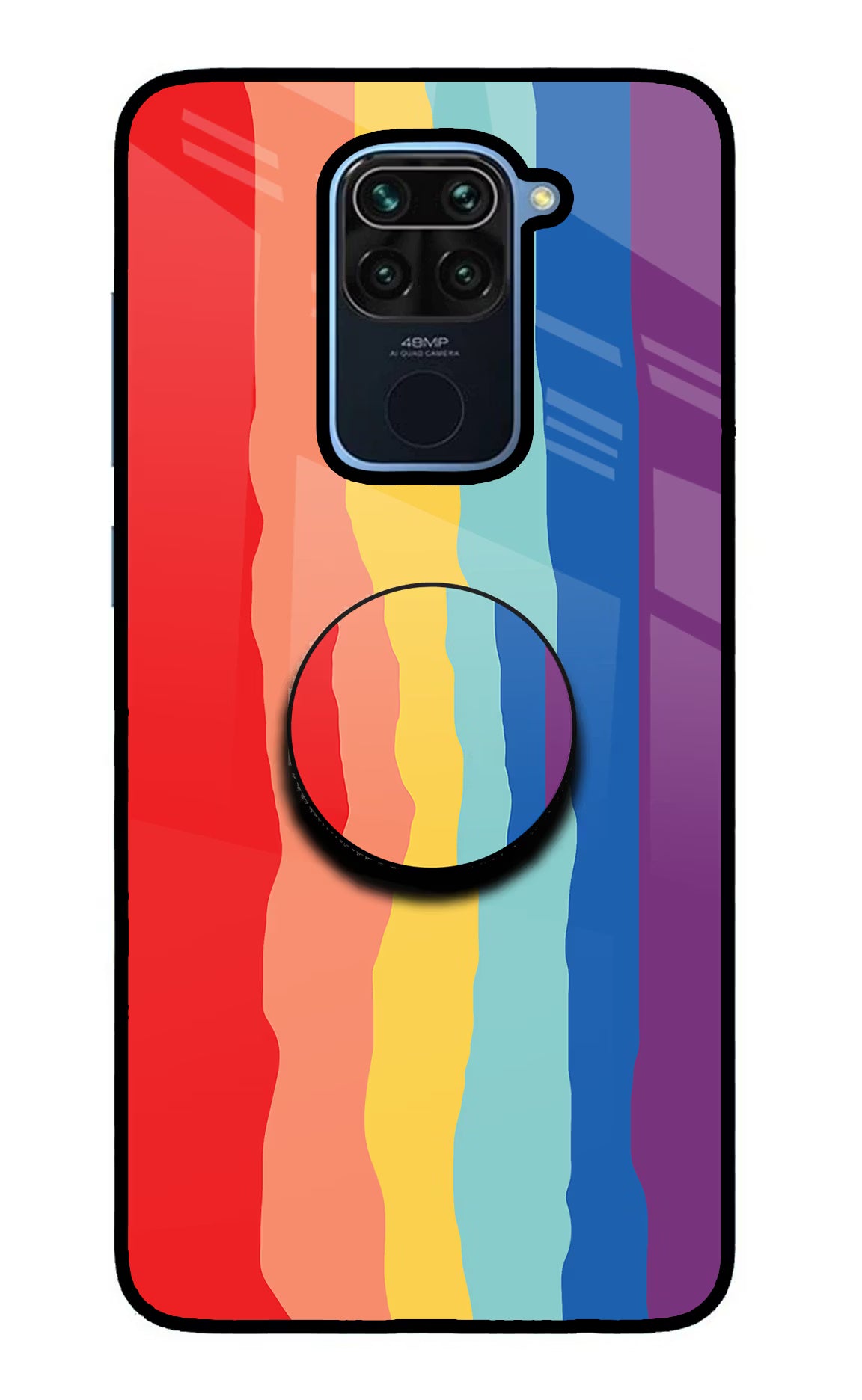 Rainbow Redmi Note 9 Glass Case - Rainbow Redmi Note 9 Glass Case Rainbow Redmi Note 9 Glass Case
