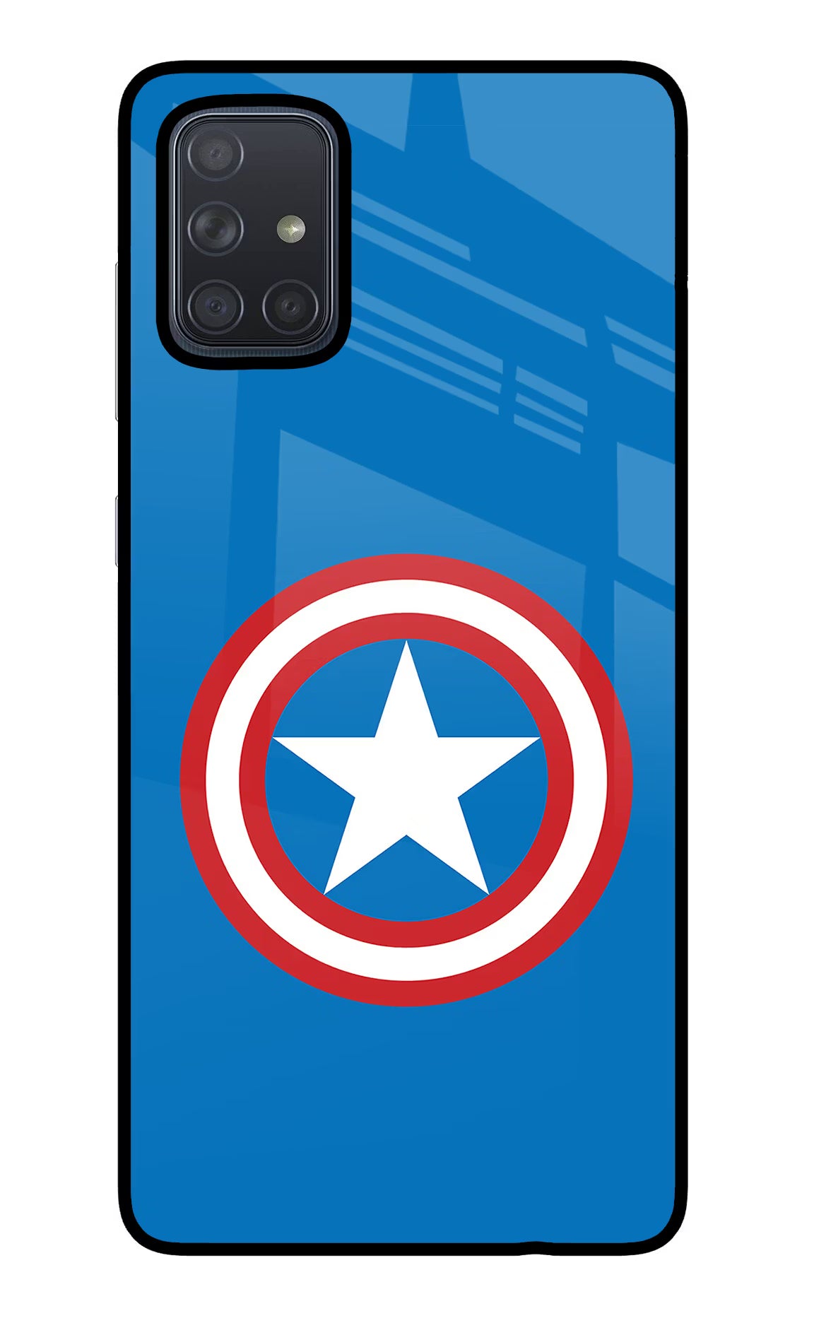 Captain America Logo Samsung A71 Back Cover - Captain America Logo Samsung A71 Glass Case Back Cover by Casekaro Captain America Logo Samsung A71 Glass Case Back Cover by Casekaro