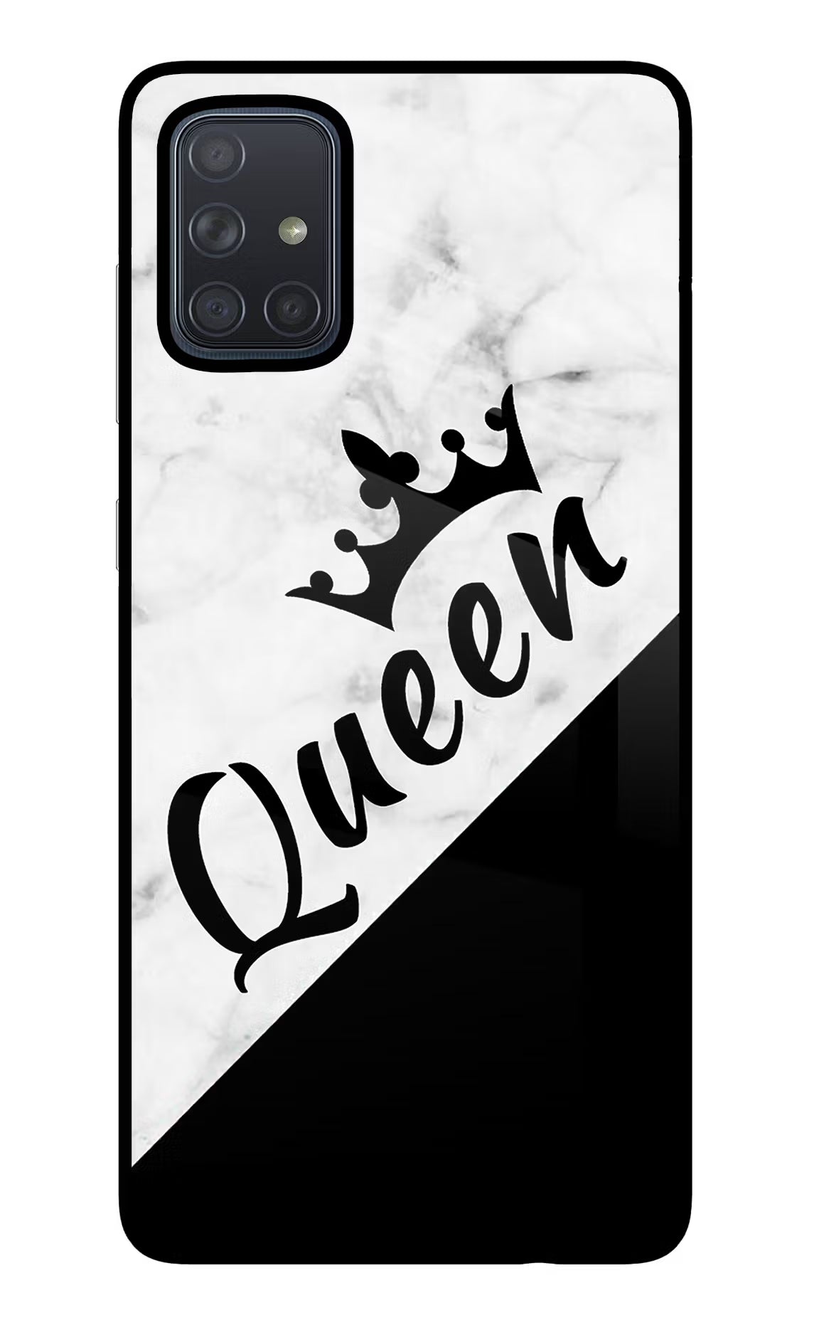 Queen Samsung A71 Back Cover - Queen Samsung A71 Glass Case Back Cover by Casekaro Queen Samsung A71 Glass Case Back Cover by Casekaro