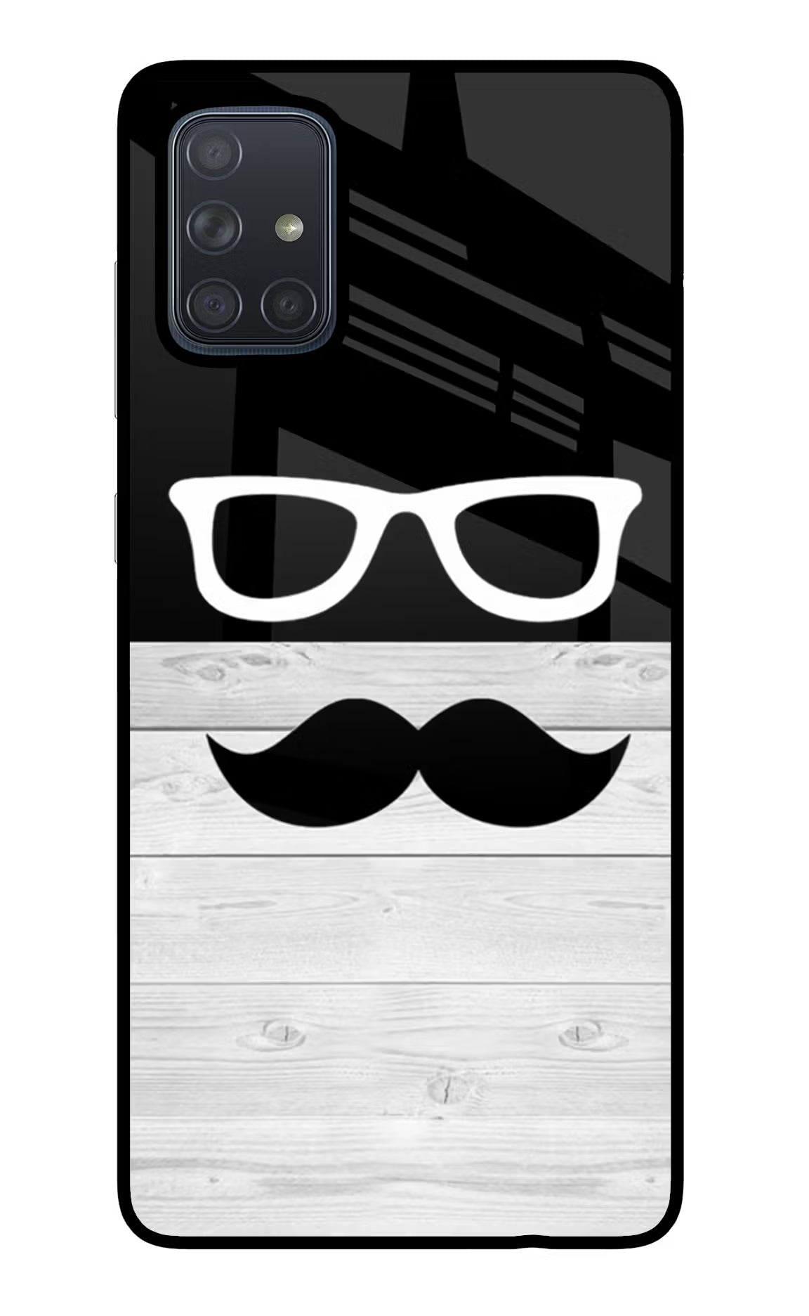 Mustache Samsung A71 Back Cover - Mustache Samsung A71 Glass Case Back Cover by Casekaro Mustache Samsung A71 Glass Case Back Cover by Casekaro