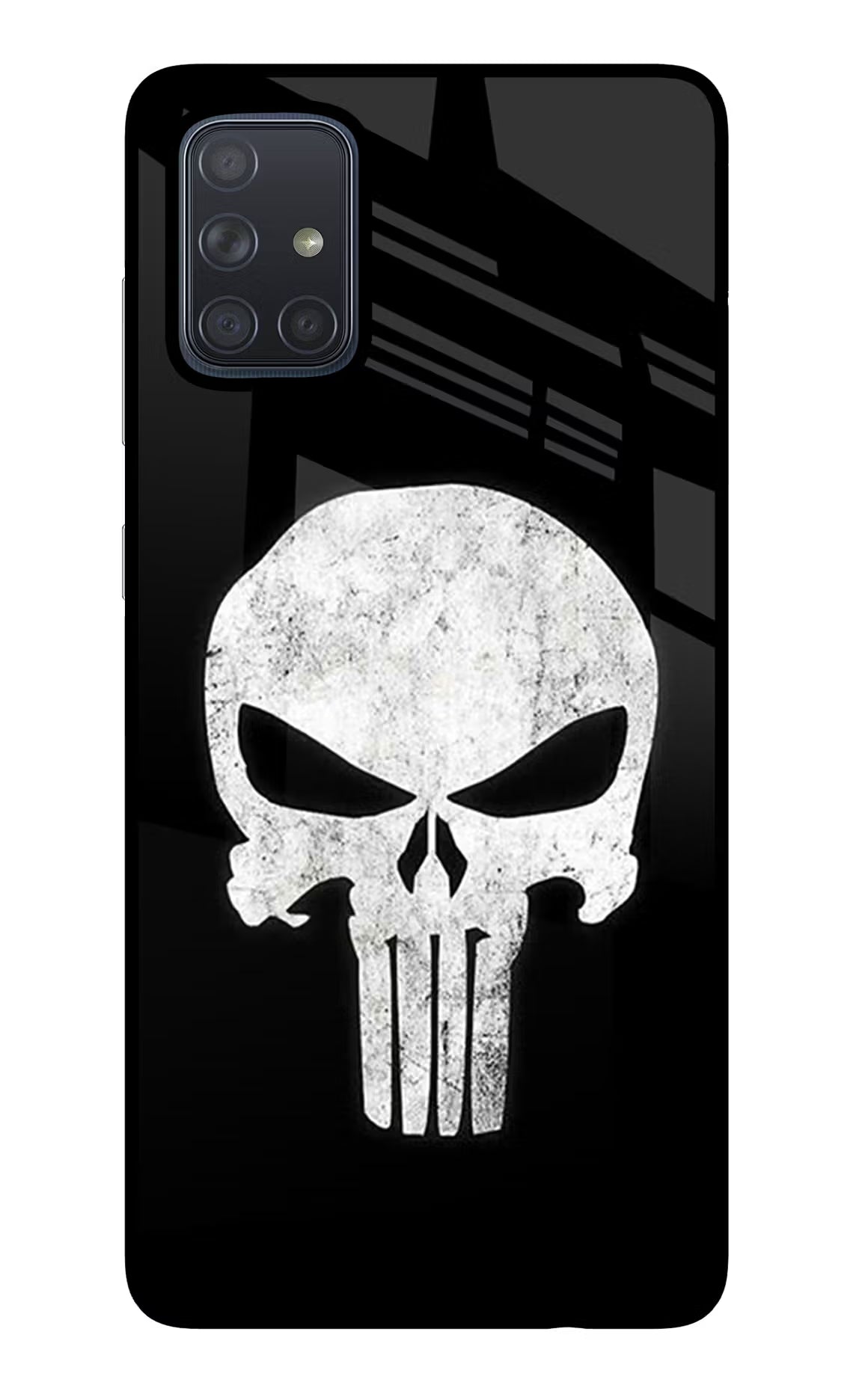 Punisher Skull Samsung A71 Back Cover - Punisher Skull Samsung A71 Glass Case Back Cover by Casekaro Punisher Skull Samsung A71 Glass Case Back Cover by Casekaro