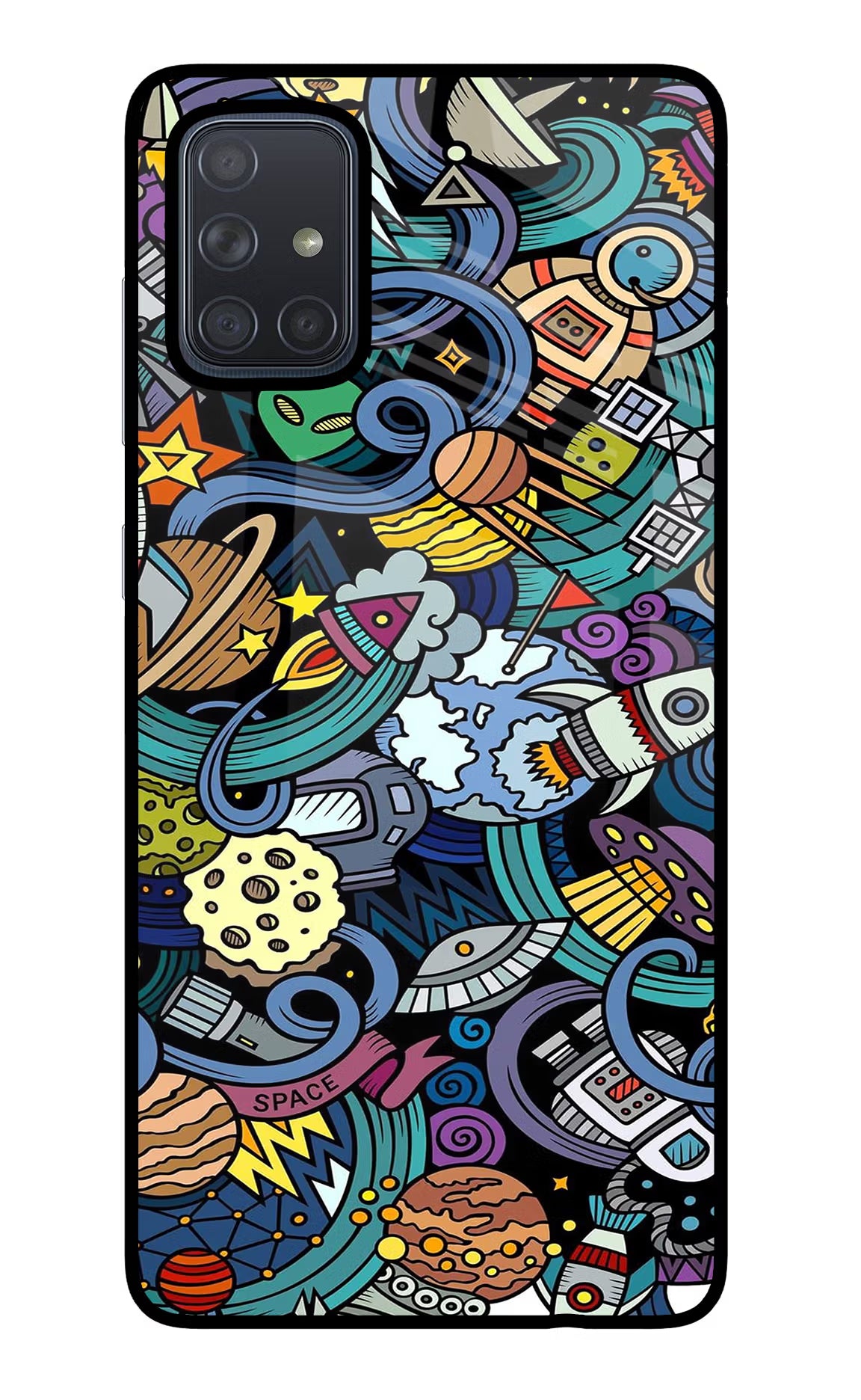 Space Abstract Samsung A71 Back Cover - Space Abstract Samsung A71 Glass Case Back Cover by Casekaro Space Abstract Samsung A71 Glass Case Back Cover by Casekaro