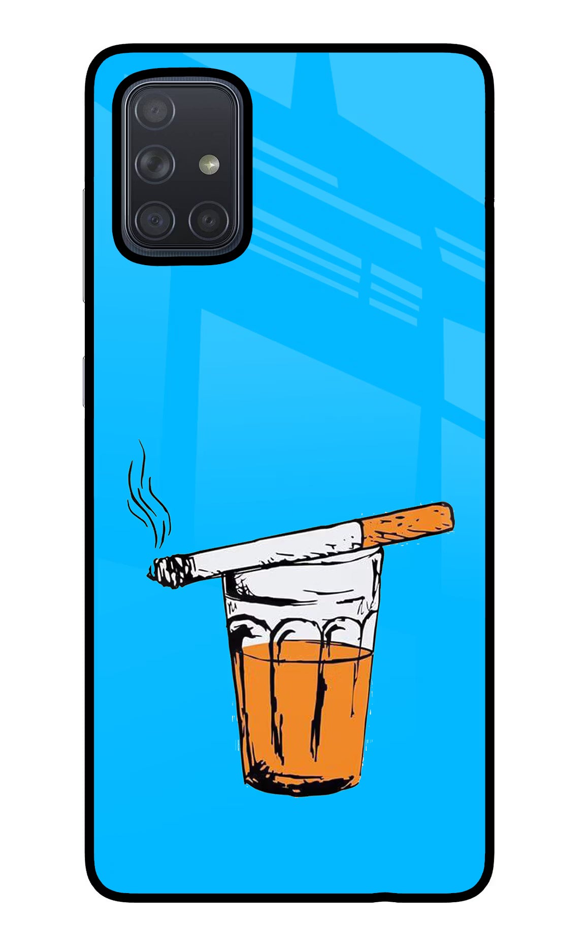 Chai Sutta Samsung A71 Back Cover - Chai Sutta Samsung A71 Glass Case Back Cover by Casekaro Chai Sutta Samsung A71 Glass Case Back Cover by Casekaro