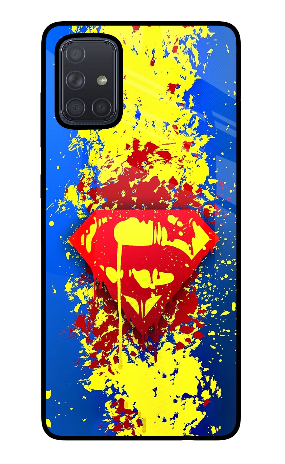 Superman logo Samsung A71 Back Cover - Superman logo Samsung A71 Glass Case Back Cover by Casekaro Superman logo Samsung A71 Glass Case Back Cover by Casekaro