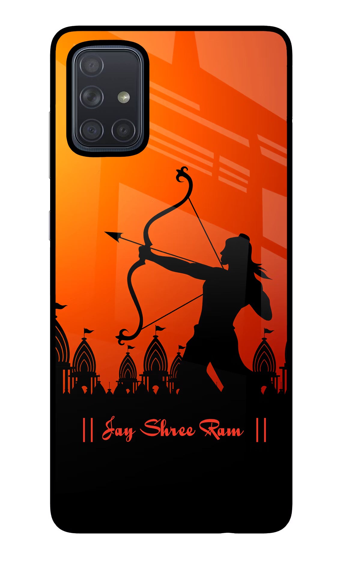 Lord Ram - 4 Samsung A71 Back Cover - Lord Ram - 4 Samsung A71 Glass Case Back Cover by Casekaro Lord Ram - 4 Samsung A71 Glass Case Back Cover by Casekaro