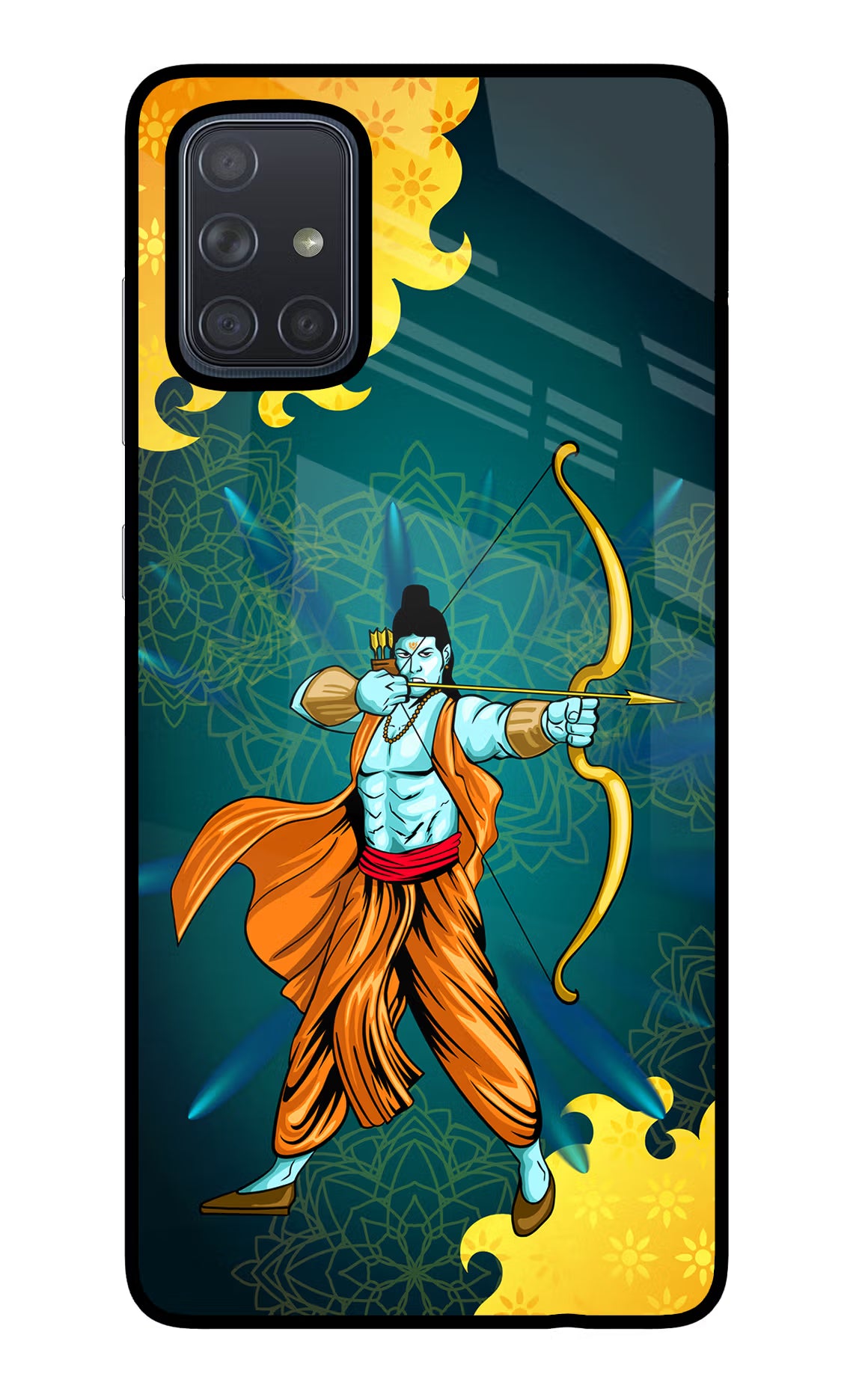Lord Ram - 6 Samsung A71 Back Cover - Lord Ram - 6 Samsung A71 Glass Case Back Cover by Casekaro Lord Ram - 6 Samsung A71 Glass Case Back Cover by Casekaro