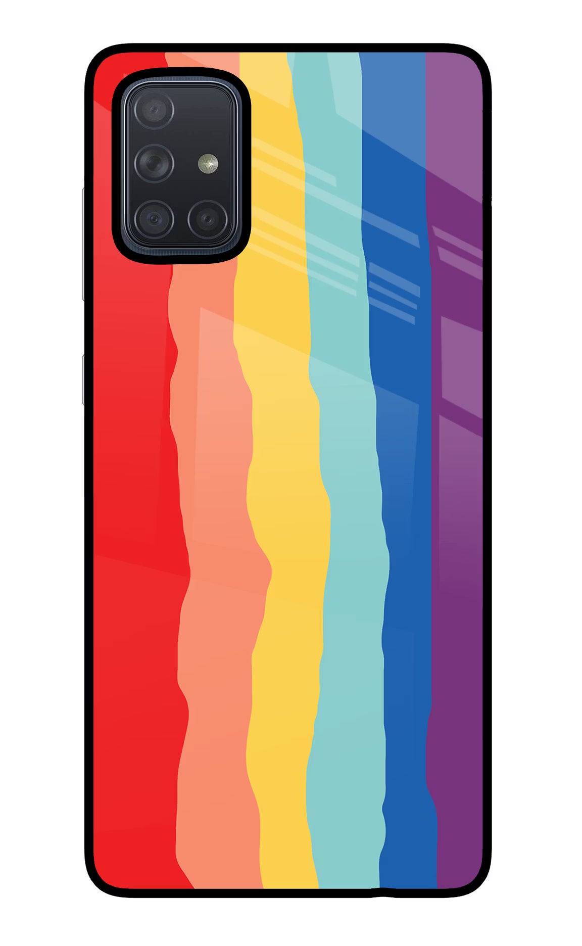 Rainbow Samsung A71 Back Cover - Rainbow Samsung A71 Glass Case Back Cover by Casekaro Rainbow Samsung A71 Glass Case Back Cover by Casekaro