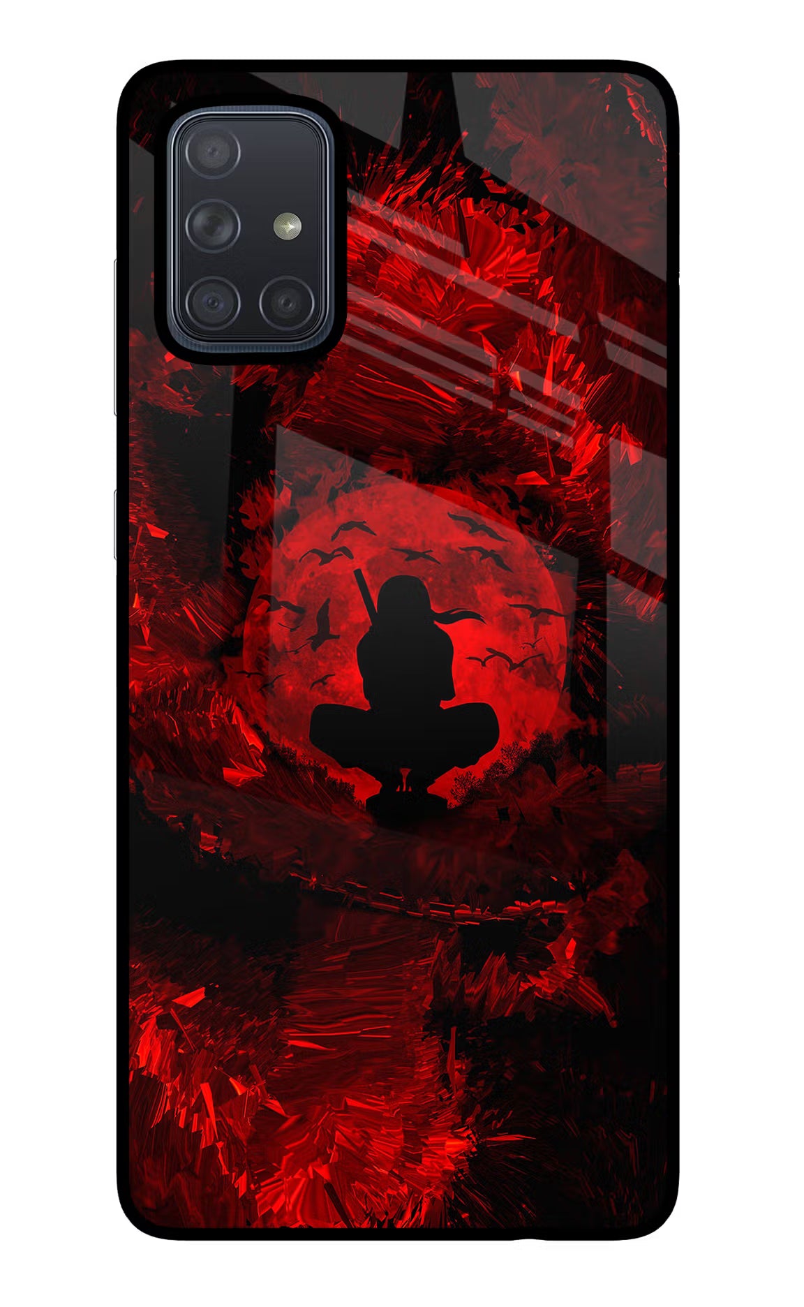 Itachi Uchiha Samsung A71 Back Cover - Itachi Uchiha Samsung A71 Glass Case Back Cover by Casekaro Itachi Uchiha Samsung A71 Glass Case Back Cover by Casekaro