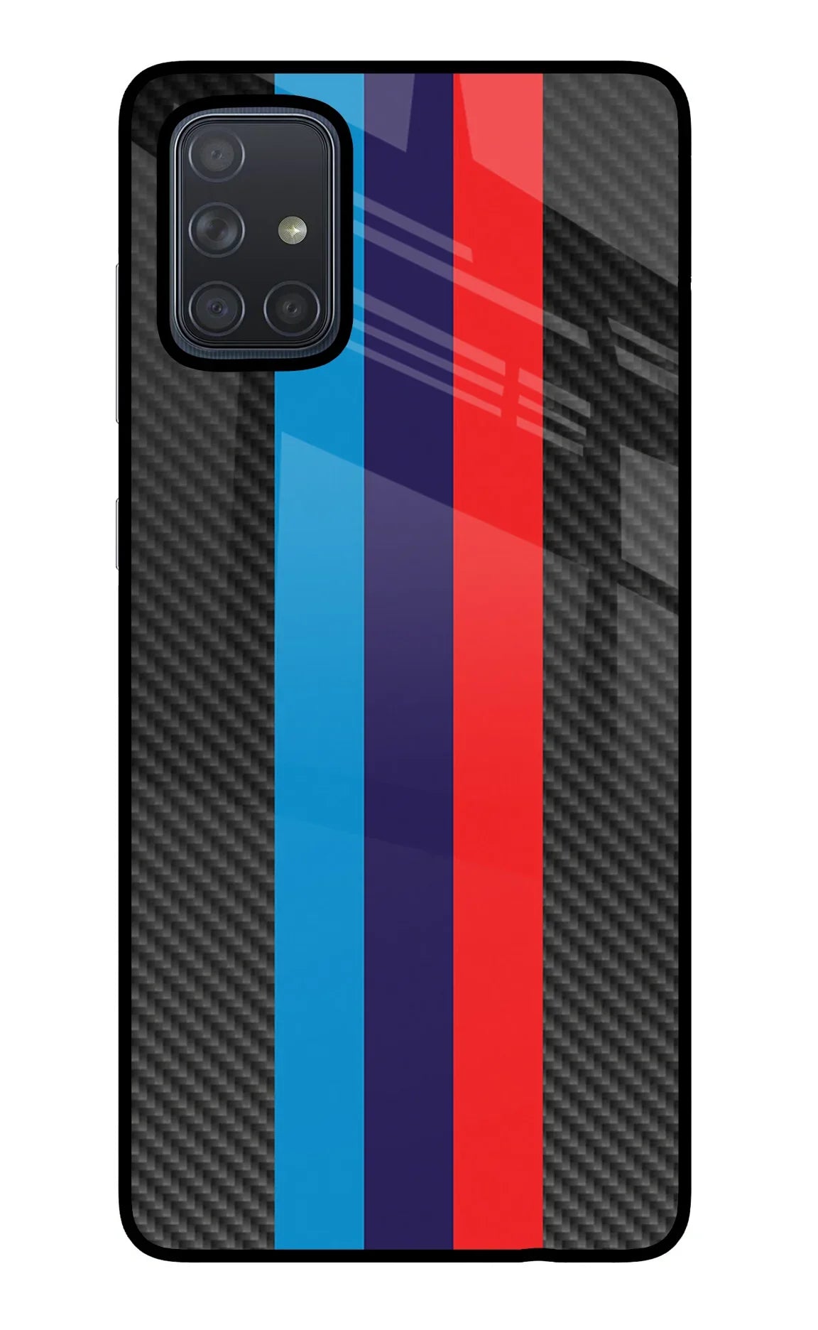 BMW Stripes Pattern Samsung A71 Glass Case - BMW Stripes Pattern Samsung A71 Glass Case BMW Stripes Pattern Samsung A71 Glass Case