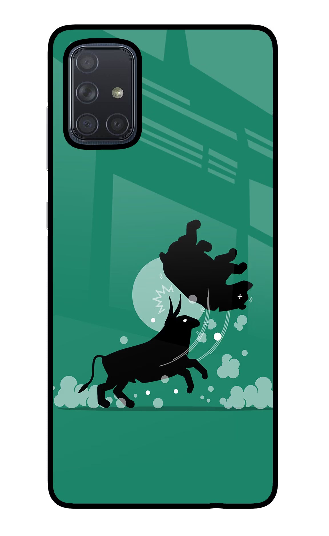 Bull Conqueror Samsung A71 Back Cover - Bull Conqueror Samsung A71 Glass Case Back Cover by Casekaro Bull Conqueror Samsung A71 Glass Case Back Cover by Casekaro