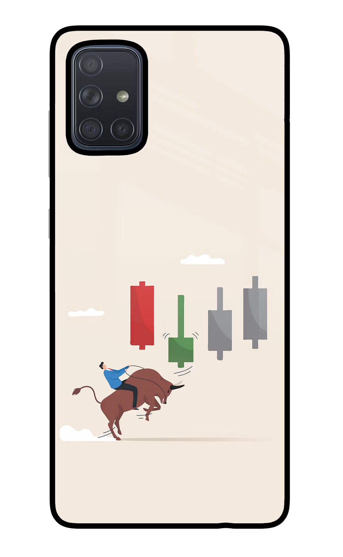Bull Trading Momentum Samsung A71 Back Cover - Bull Trading Momentum Samsung A71 Glass Case Back Cover by Casekaro Bull Trading Momentum Samsung A71 Glass Case Back Cover by Casekaro