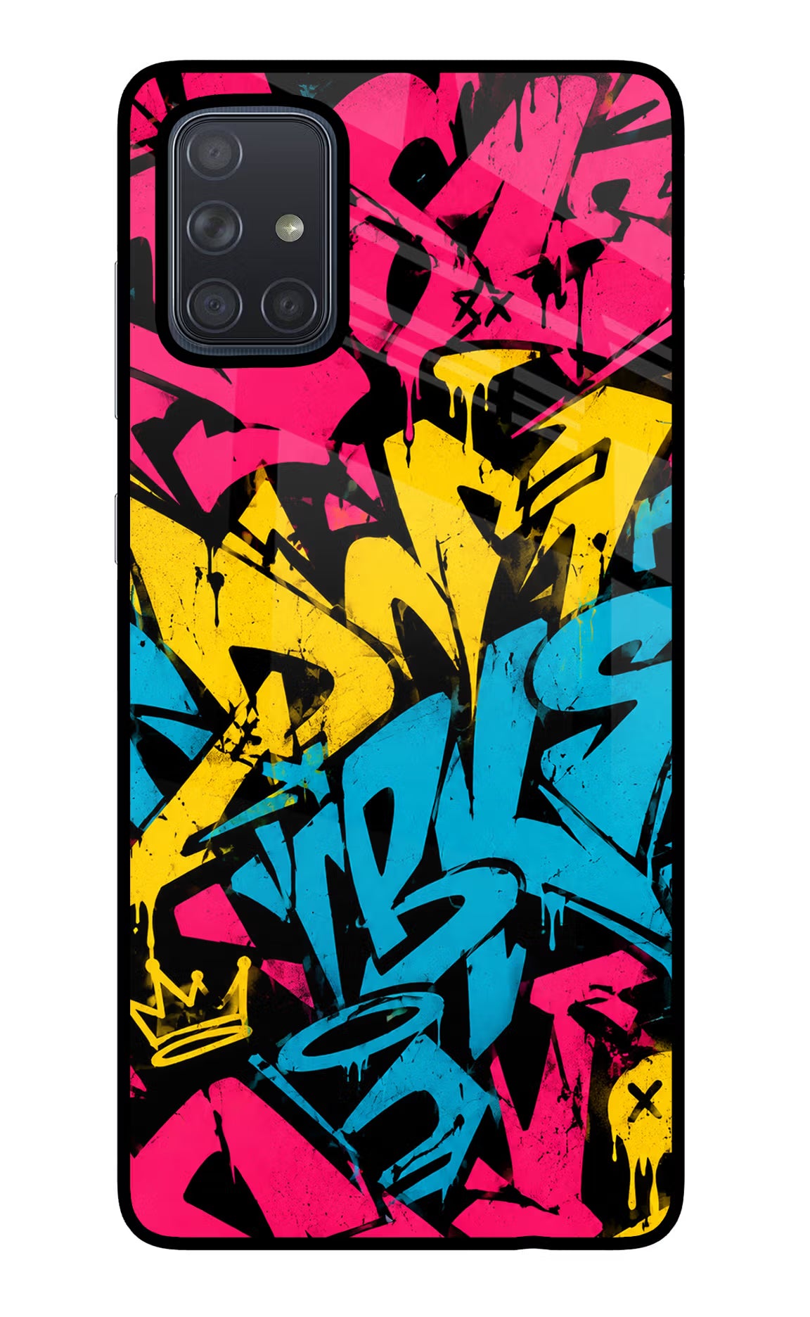 Graffiti Vibe Samsung A71 Glass Case - Graffiti Vibe Samsung A71 Glass Case Graffiti Vibe Samsung A71 Glass Case