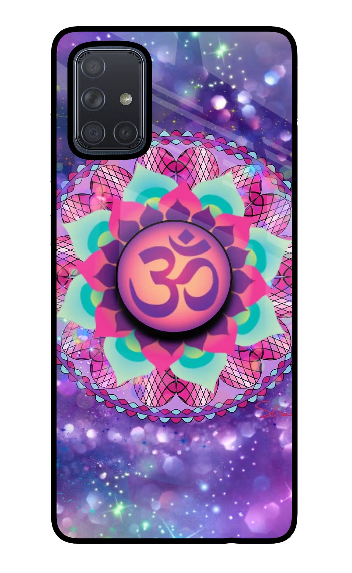 Om Purple Samsung A71 Glass Case - Om Purple Samsung A71 Glass Case Om Purple Samsung A71 Glass Case