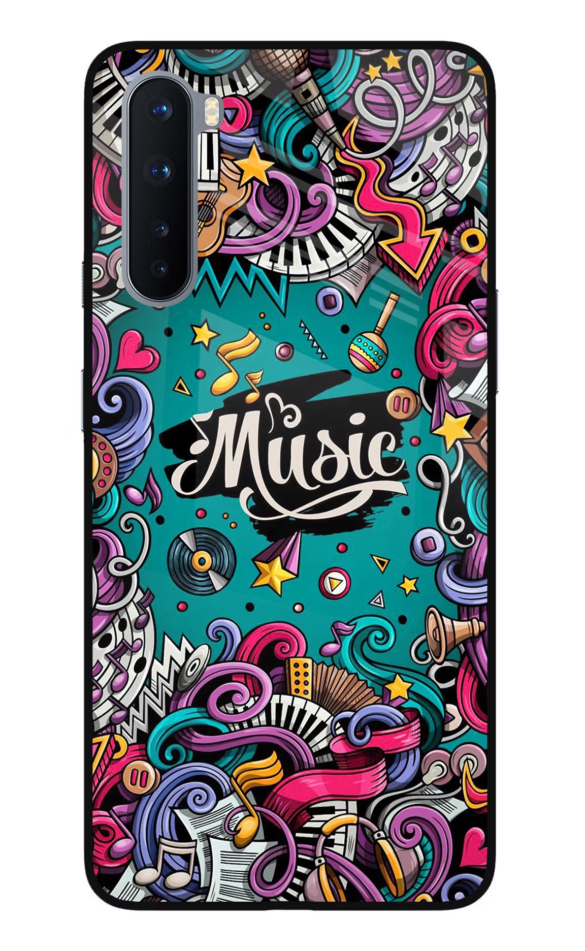 Music Graffiti Oneplus Nord Glass Case - Music Graffiti Oneplus Nord Glass Case Music Graffiti Oneplus Nord Glass Case