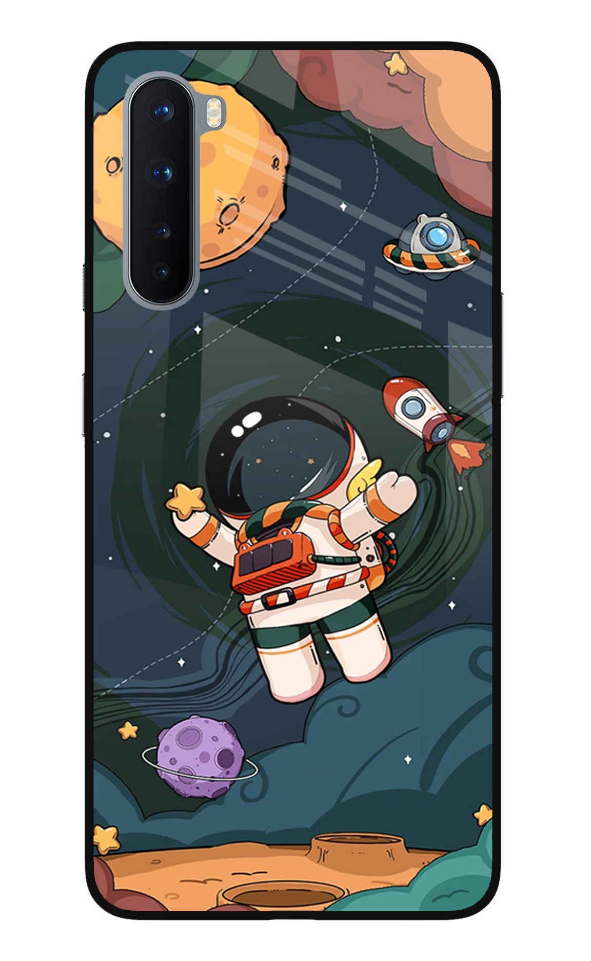 Cartoon Astronaut Oneplus Nord Glass Case - Cartoon Astronaut Oneplus Nord Glass Case Cartoon Astronaut Oneplus Nord Glass Case