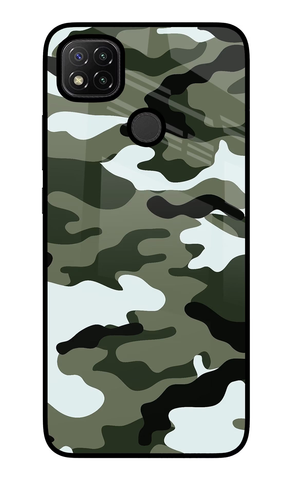 Camouflage Redmi 9 Glass Case - Camouflage Redmi 9 Glass Case Camouflage Redmi 9 Glass Case
