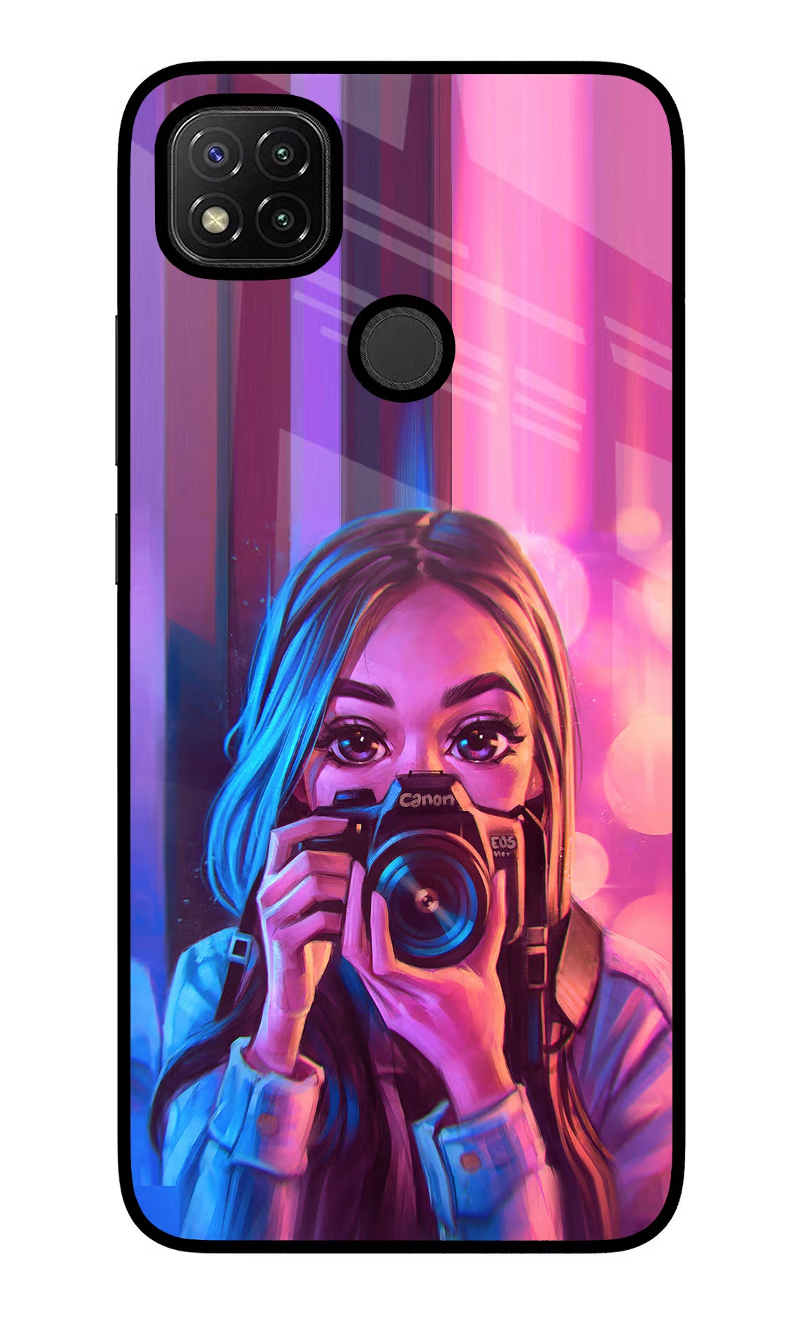 Girl Photographer Redmi 9 Glass Case - Girl Photographer Redmi 9 Glass Case Girl Photographer Redmi 9 Glass Case