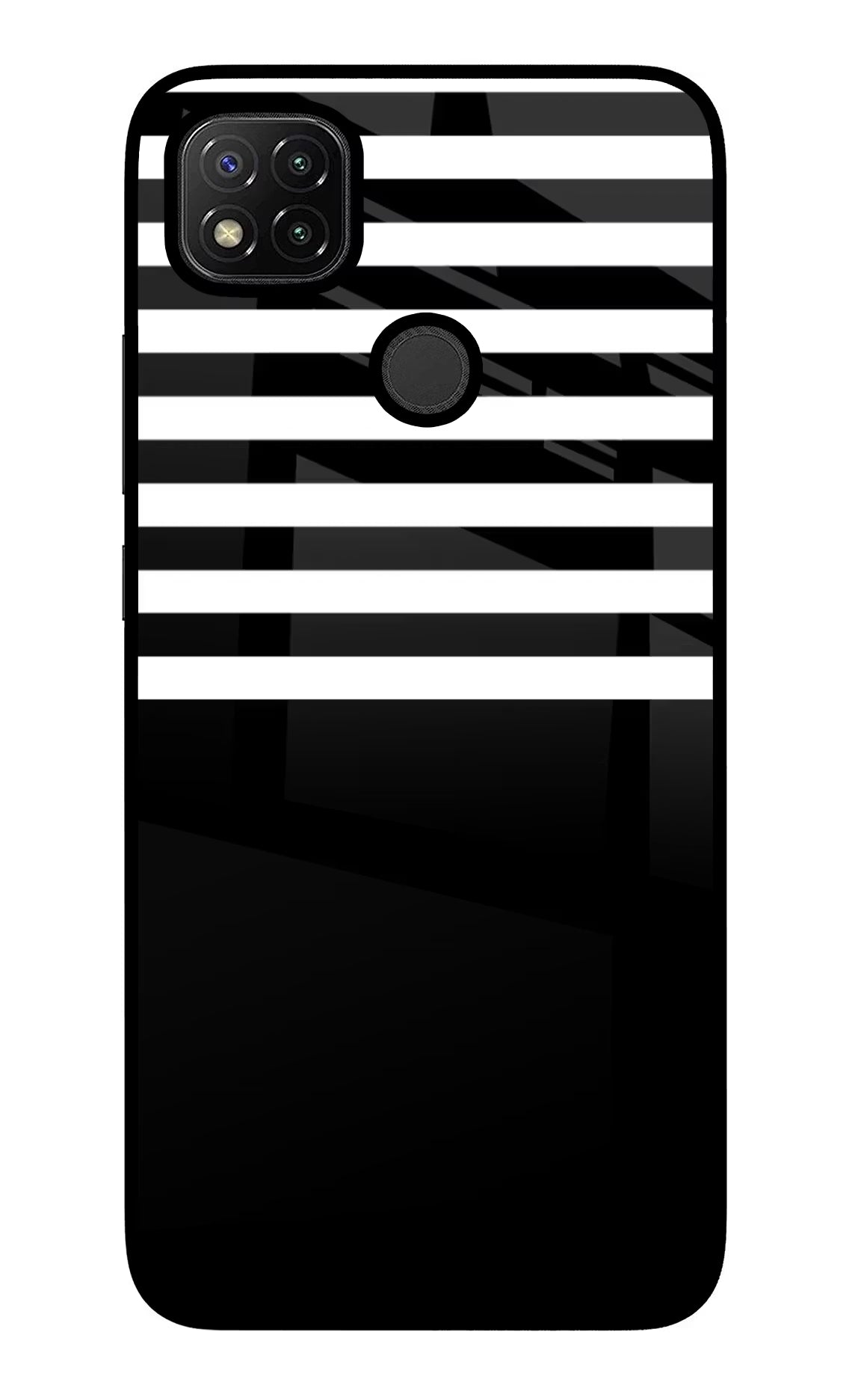 Black and White Print Redmi 9 Glass Case - Black and White Print Redmi 9 Glass Case Black and White Print Redmi 9 Glass Case