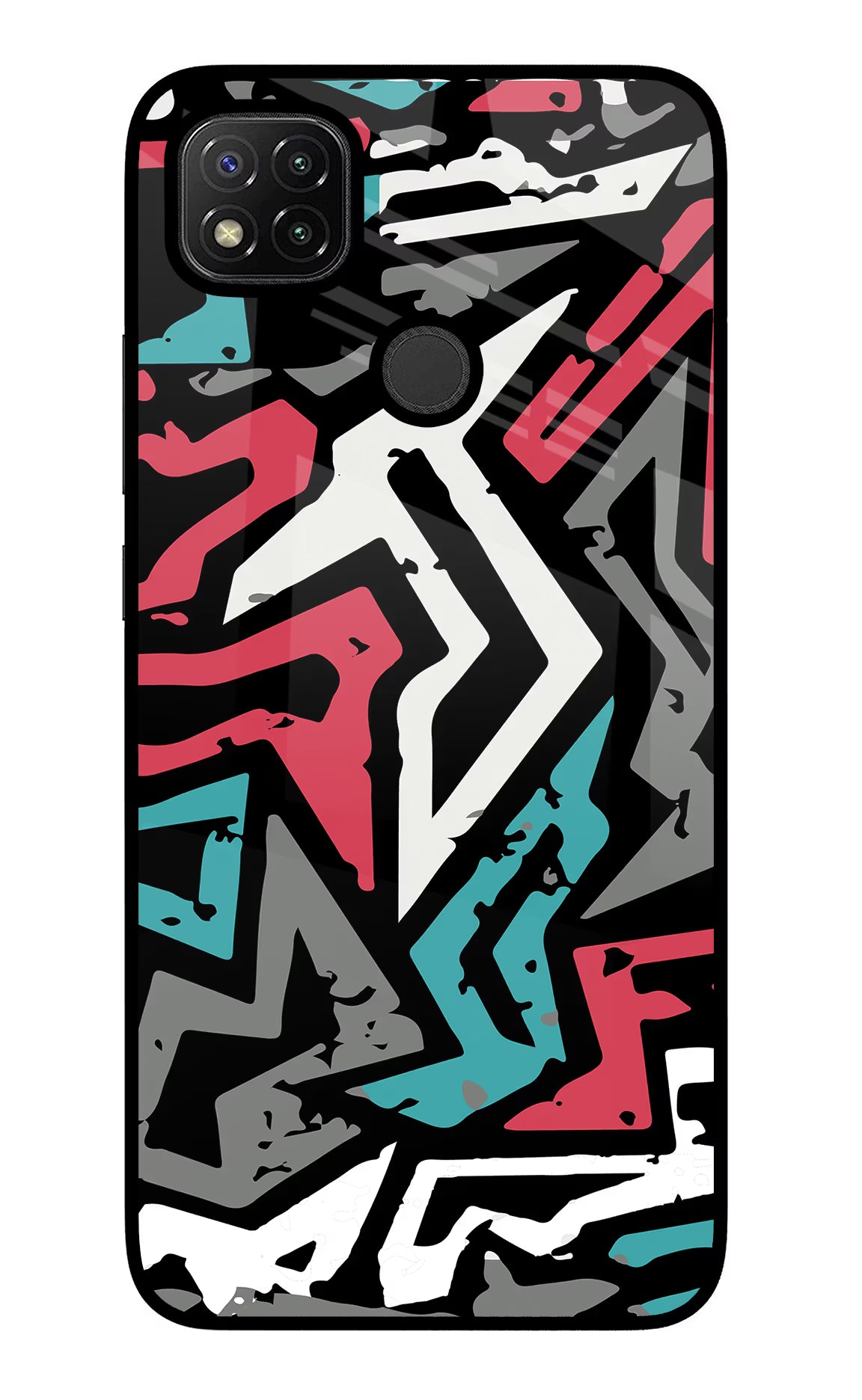 Geometric Graffiti Redmi 9 Glass Case - Geometric Graffiti Redmi 9 Glass Case Geometric Graffiti Redmi 9 Glass Case