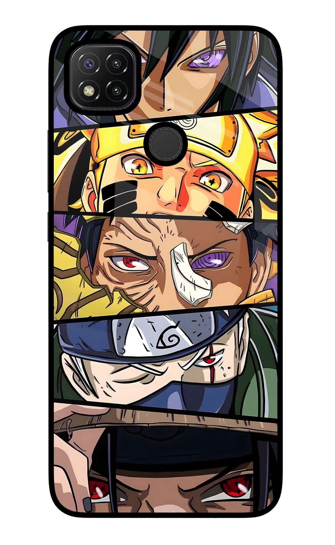 Naruto Character Redmi 9 Glass Case - Naruto Character Redmi 9 Glass Case Naruto Character Redmi 9 Glass Case