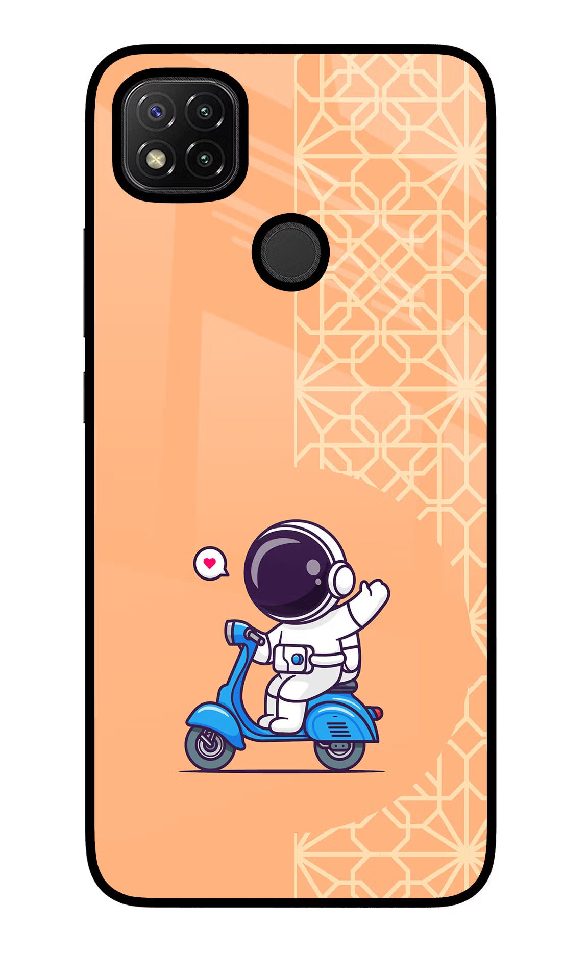Cute Astronaut Riding Redmi 9 Glass Case - Cute Astronaut Riding Redmi 9 Glass Case Cute Astronaut Riding Redmi 9 Glass Case