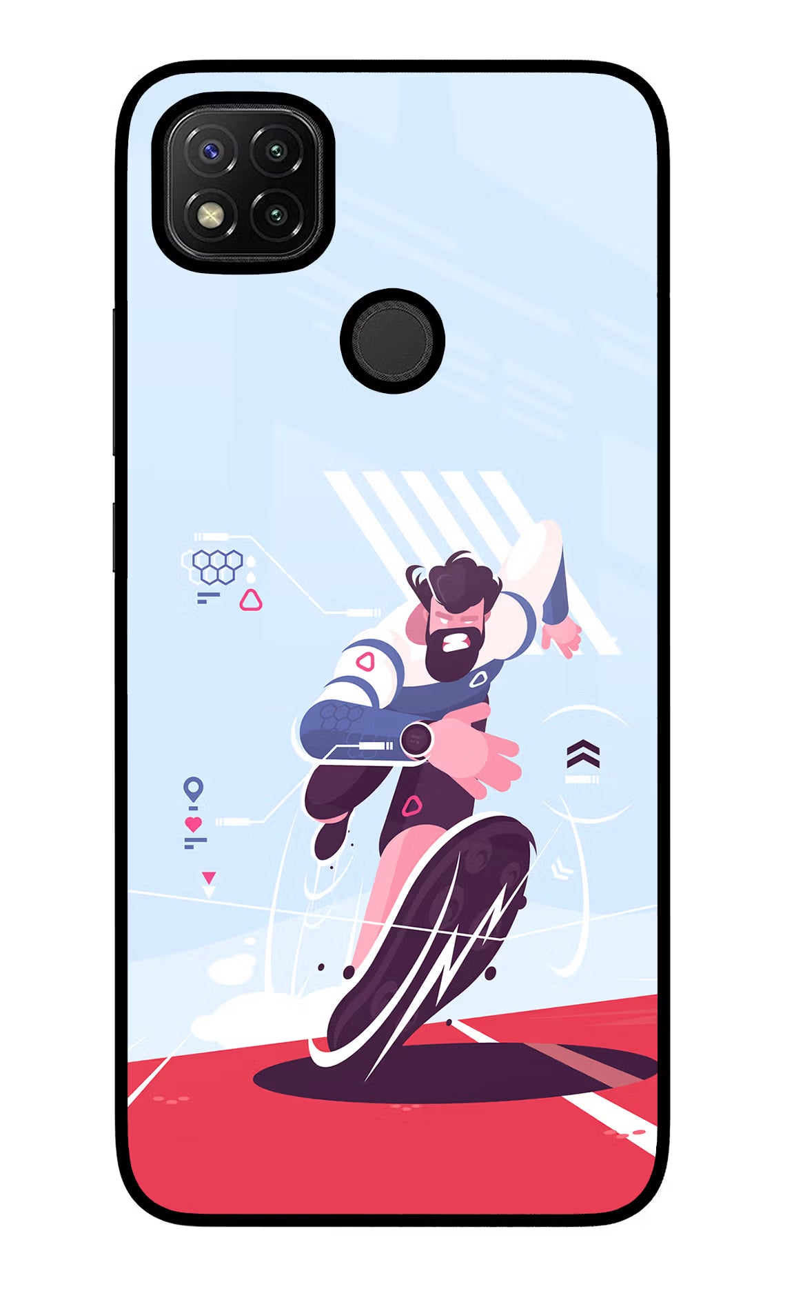 Run Pro Redmi 9 Glass Case - Run Pro Redmi 9 Glass Case Run Pro Redmi 9 Glass Case