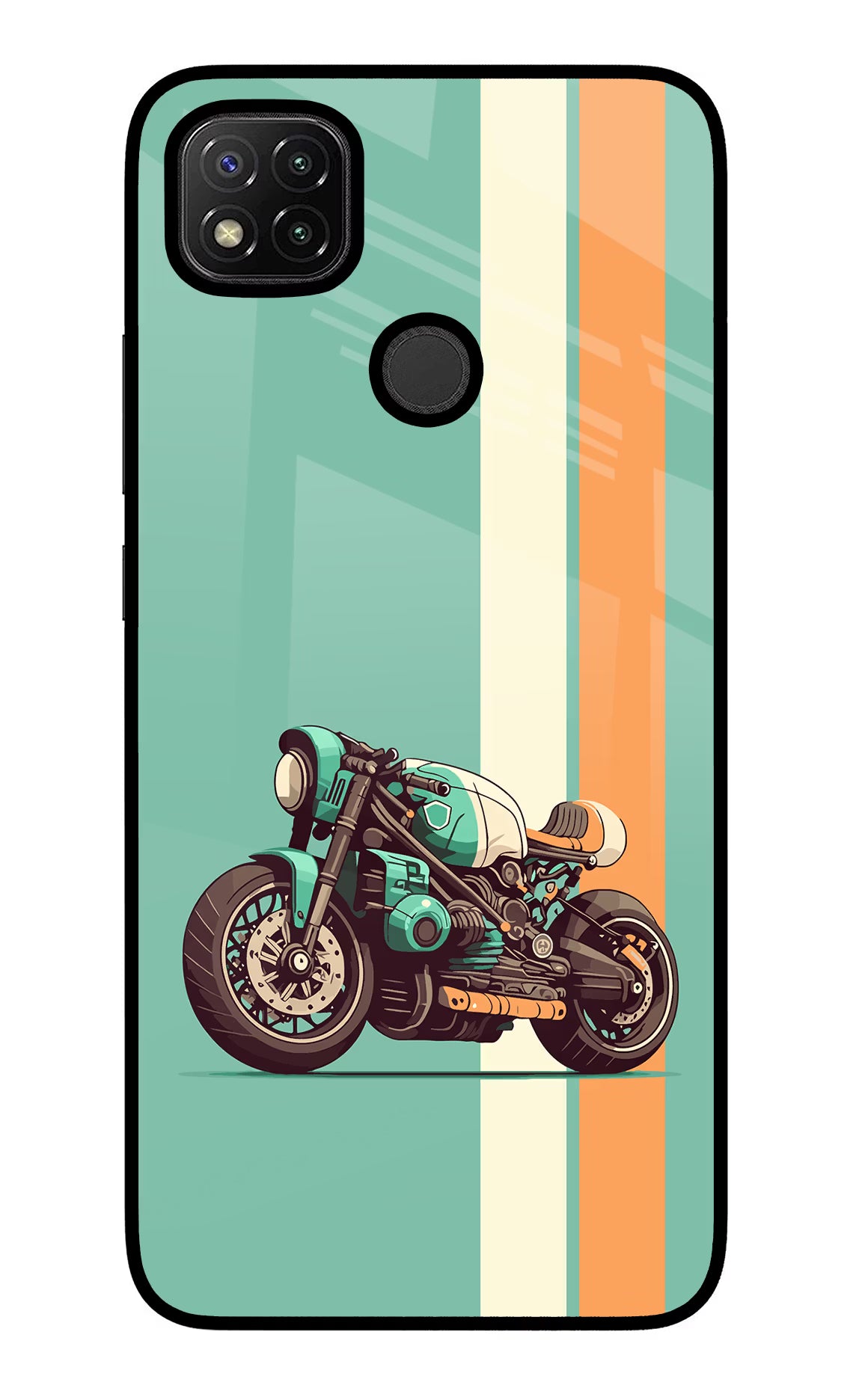 Striped Moto Drift Redmi 9 Glass Case - Striped Moto Drift Redmi 9 Glass Case Striped Moto Drift Redmi 9 Glass Case