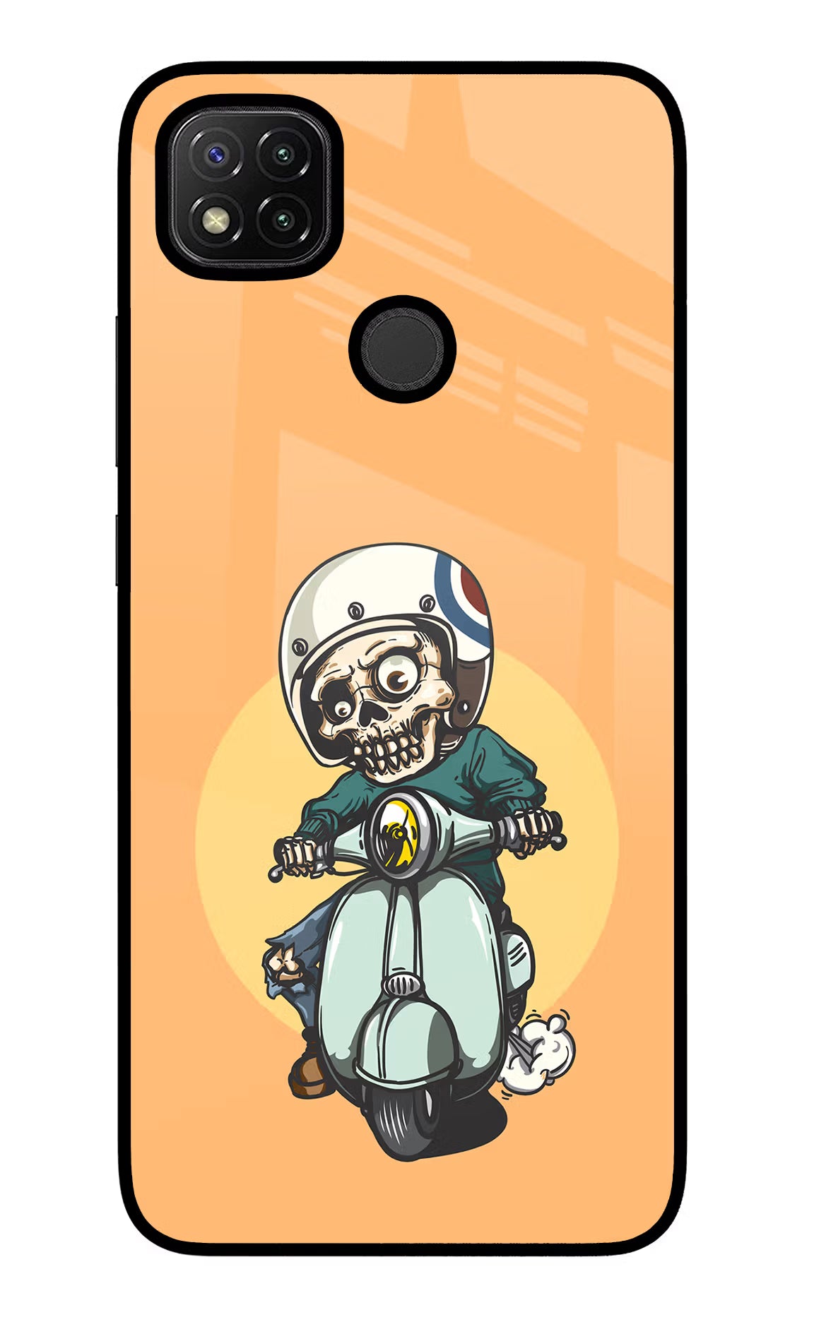 Undead Biker Redmi 9 Glass Case - Undead Biker Redmi 9 Glass Case Undead Biker Redmi 9 Glass Case