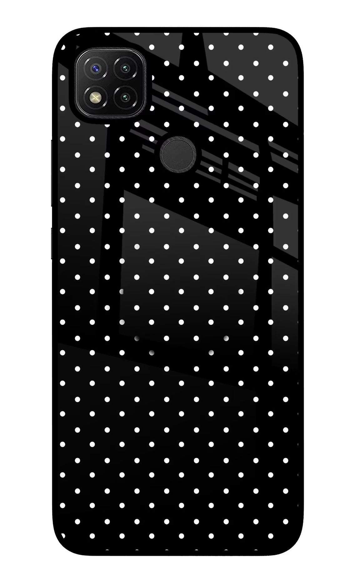 White Dots Redmi 9 Glass Case - White Dots Redmi 9 Glass Case White Dots Redmi 9 Glass Case