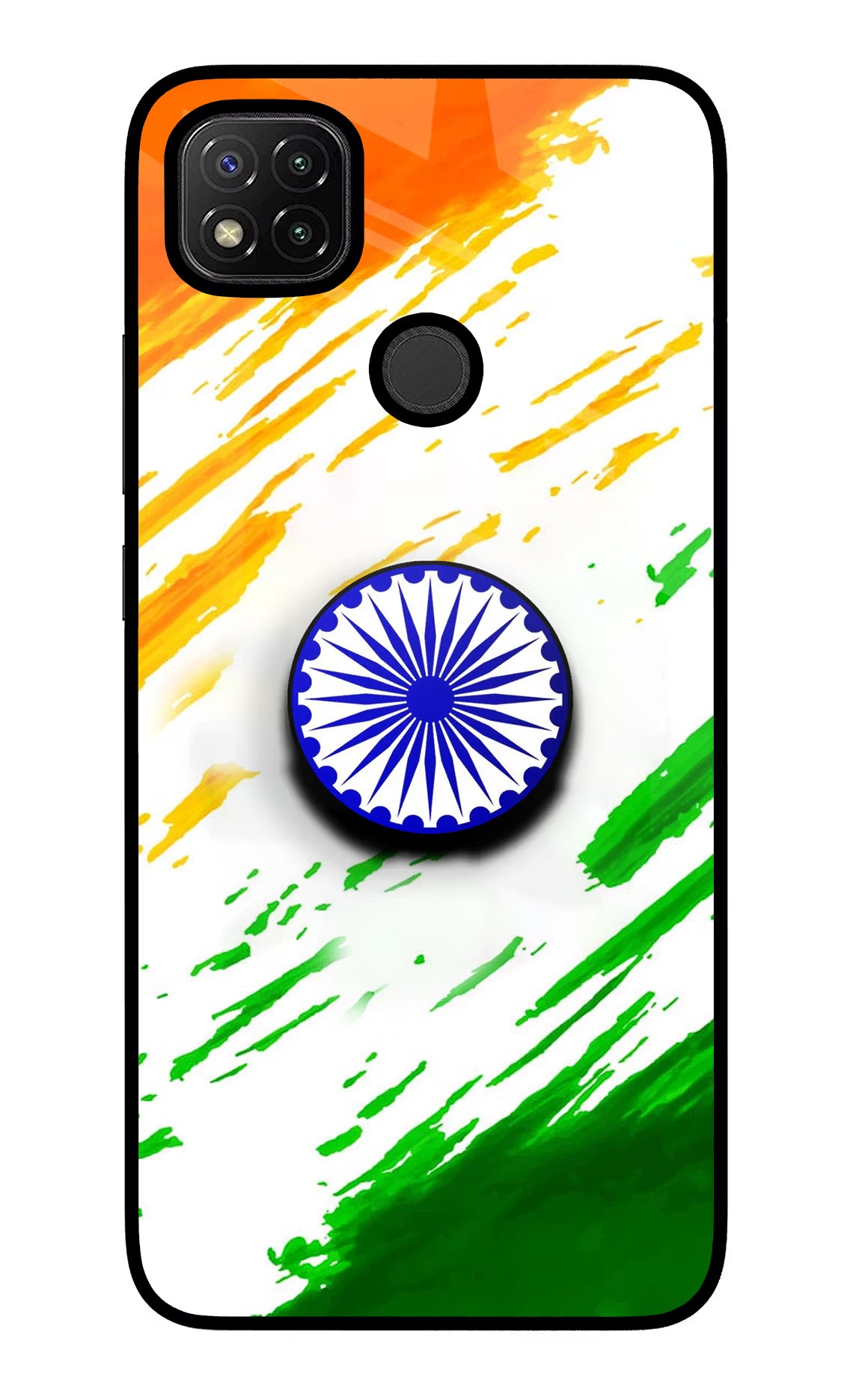 Indian Flag Ashoka Chakra Redmi 9 Glass Case - Indian Flag Ashoka Chakra Redmi 9 Glass Case Indian Flag Ashoka Chakra Redmi 9 Glass Case