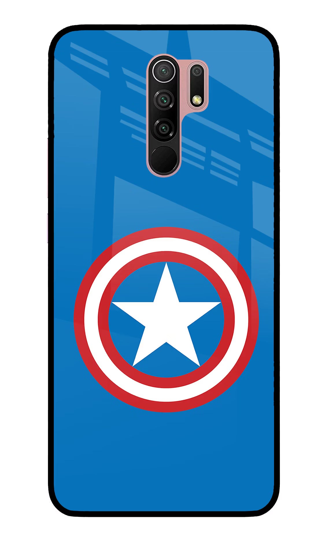 Captain America Logo Redmi 9 Prime/Poco M2/M2 reloaded Glass Case - Captain America Logo Redmi 9 Prime/Poco M2/M2 reloaded Glass Case Captain America Logo Redmi 9 Prime/Poco M2/M2 reloaded Glass Case