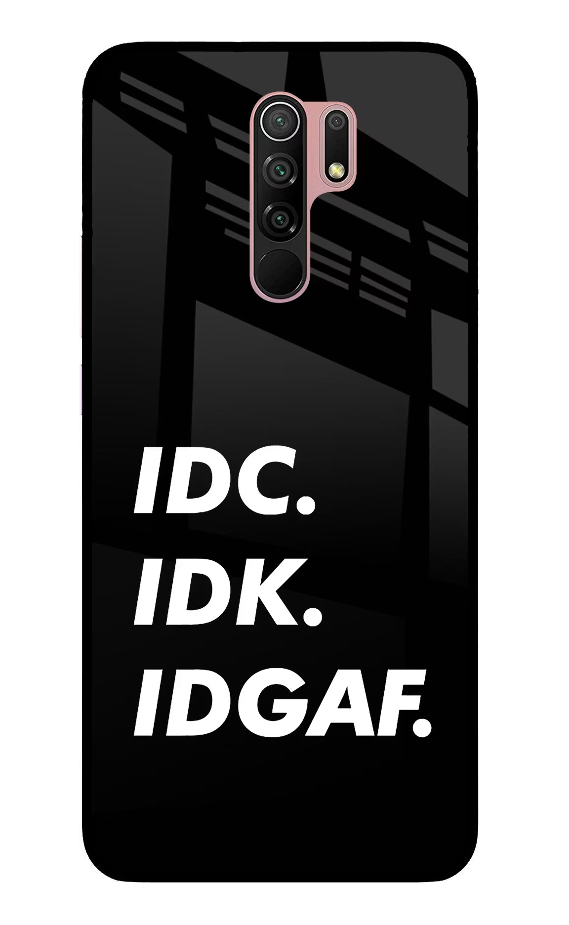 Idc Idk Idgaf Redmi 9 Prime/Poco M2/M2 reloaded Glass Case - Idc Idk Idgaf Redmi 9 Prime/Poco M2/M2 reloaded Glass Case Idc Idk Idgaf Redmi 9 Prime/Poco M2/M2 reloaded Glass Case