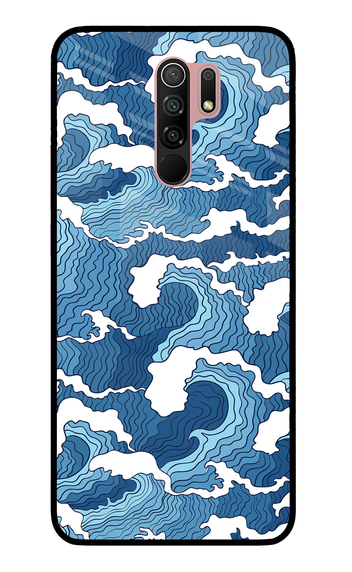 Blue Waves Redmi 9 Prime/Poco M2/M2 reloaded Glass Case - Blue Waves Redmi 9 Prime/Poco M2/M2 reloaded Glass Case Blue Waves Redmi 9 Prime/Poco M2/M2 reloaded Glass Case
