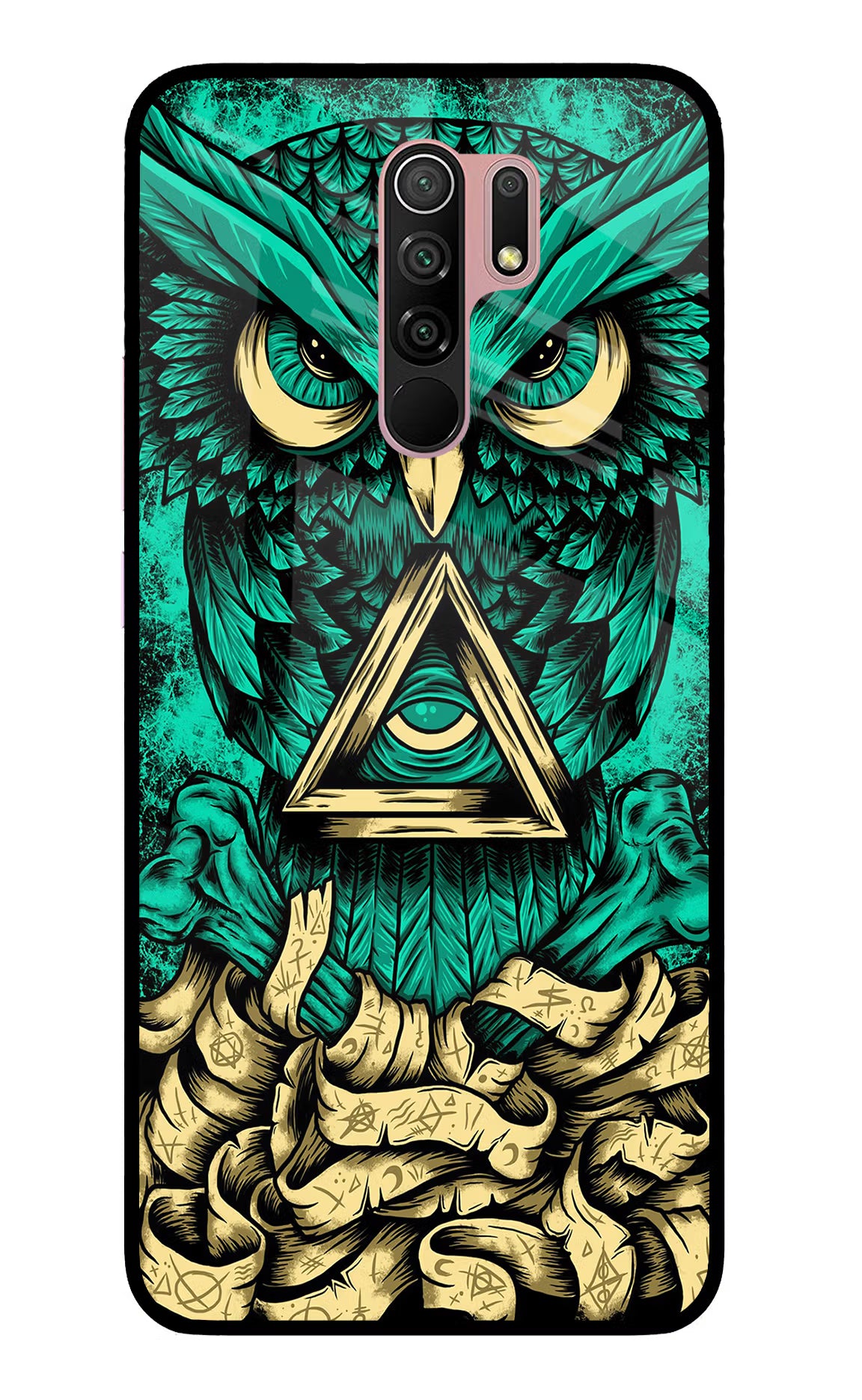Green Owl Redmi 9 Prime/Poco M2/M2 reloaded Glass Case - Green Owl Redmi 9 Prime/Poco M2/M2 reloaded Glass Case Green Owl Redmi 9 Prime/Poco M2/M2 reloaded Glass Case