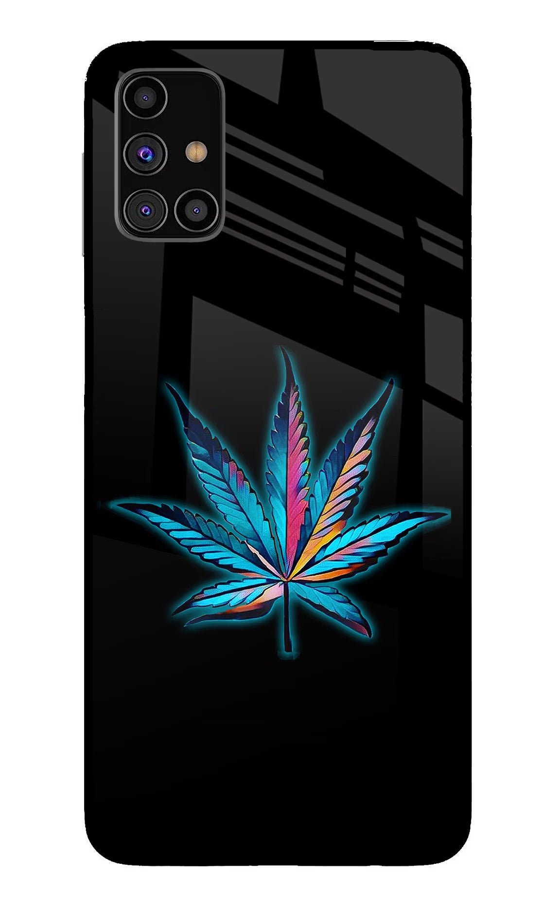 Weed Samsung M31s Back Cover - Weed Samsung M31s Glass Case Back Cover by Casekaro Weed Samsung M31s Glass Case Back Cover by Casekaro