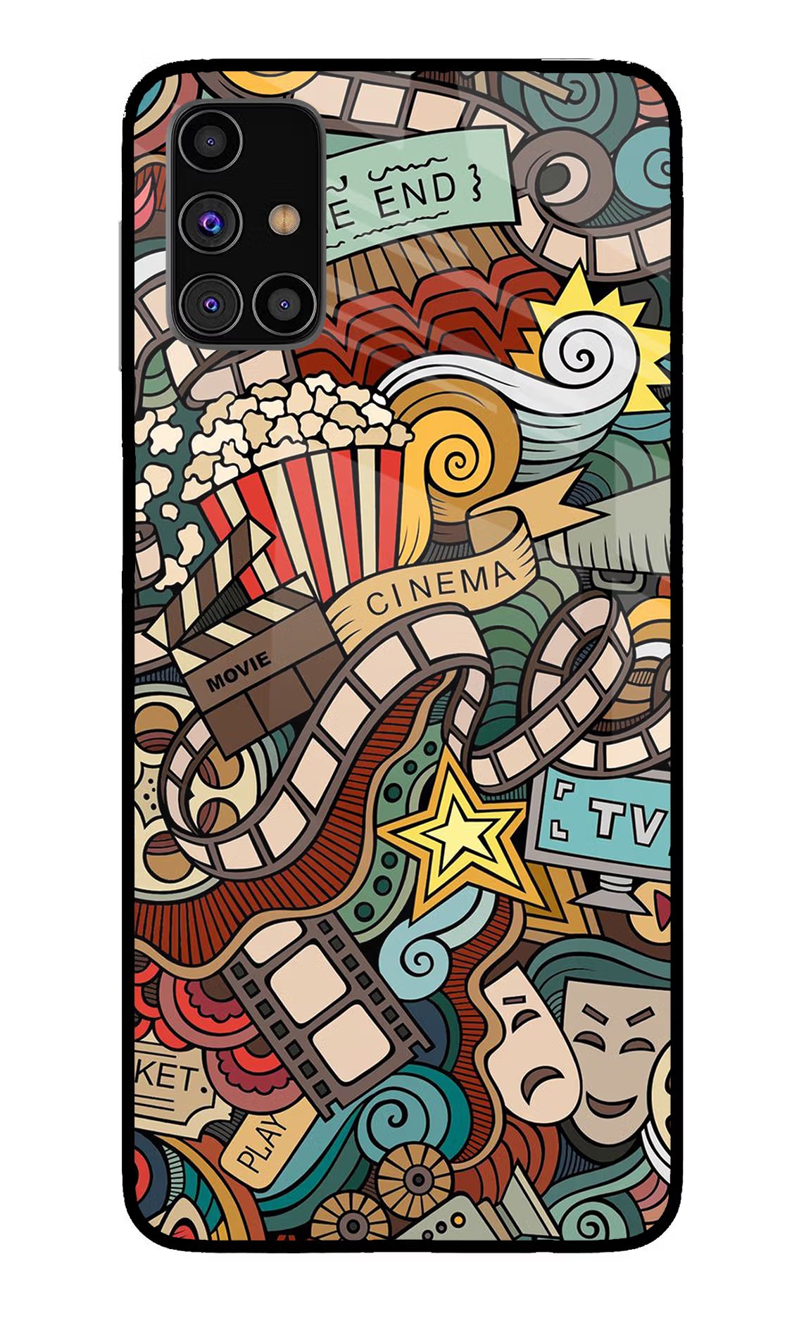 Cinema Abstract Samsung M31s Back Cover - Cinema Abstract Samsung M31s Glass Case Back Cover by Casekaro Cinema Abstract Samsung M31s Glass Case Back Cover by Casekaro