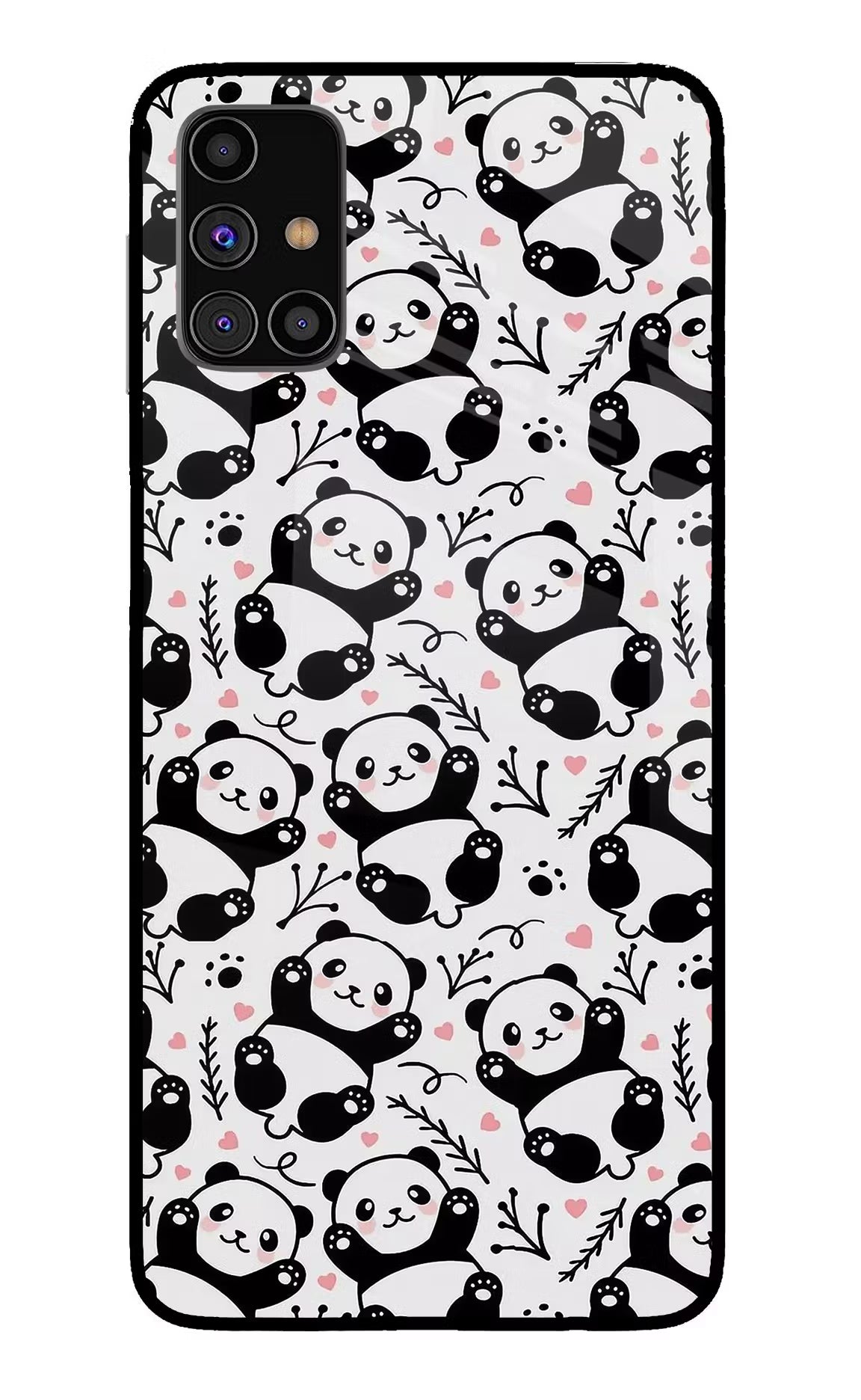 Cute Panda Samsung M31s Back Cover - Cute Panda Samsung M31s Glass Case Back Cover by Casekaro Cute Panda Samsung M31s Glass Case Back Cover by Casekaro