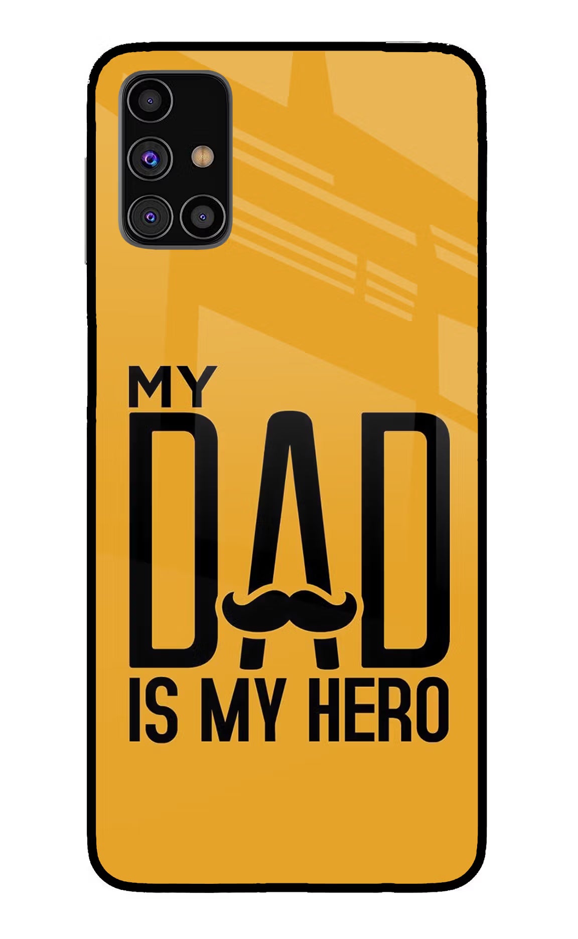 My Dad Is My Hero Samsung M31s Back Cover - My Dad Is My Hero Samsung M31s Glass Case Back Cover by Casekaro My Dad Is My Hero Samsung M31s Glass Case Back Cover by Casekaro