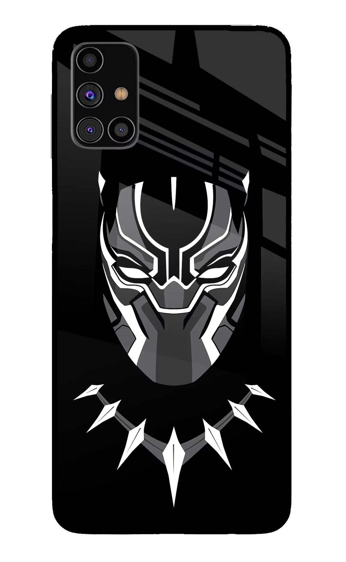 Black Panther Samsung M31s Back Cover - Black Panther Samsung M31s Glass Case Back Cover by Casekaro Black Panther Samsung M31s Glass Case Back Cover by Casekaro