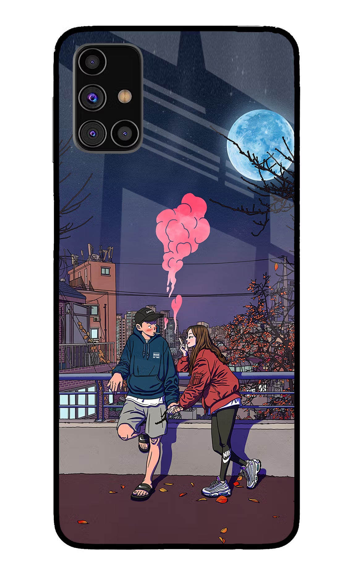 Chilling Couple Samsung M31s Back Cover - Chilling Couple Samsung M31s Glass Case Back Cover by Casekaro Chilling Couple Samsung M31s Glass Case Back Cover by Casekaro