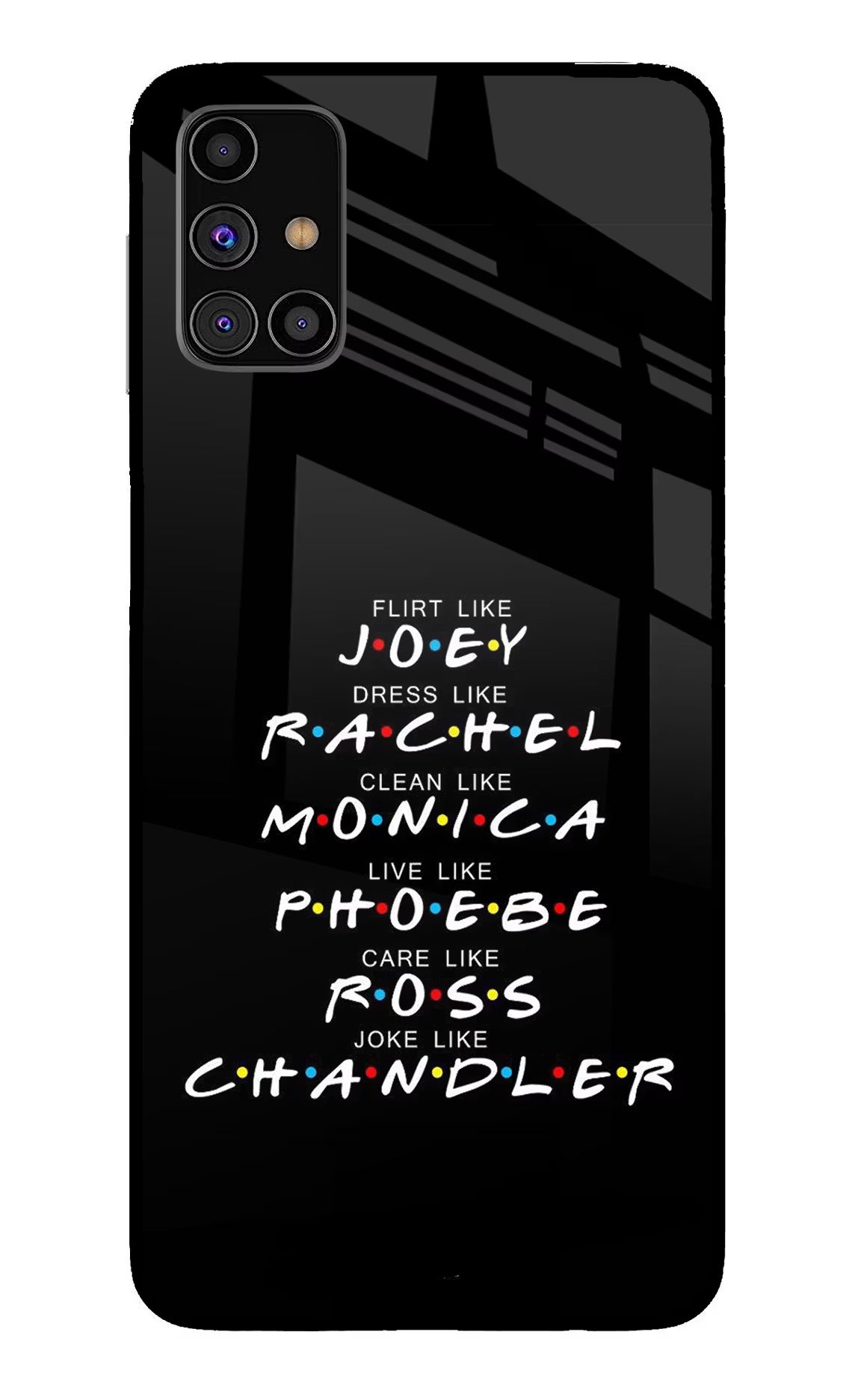 FRIENDS Character Samsung M31s Glass Case - FRIENDS Character Samsung M31s Glass Case FRIENDS Character Samsung M31s Glass Case