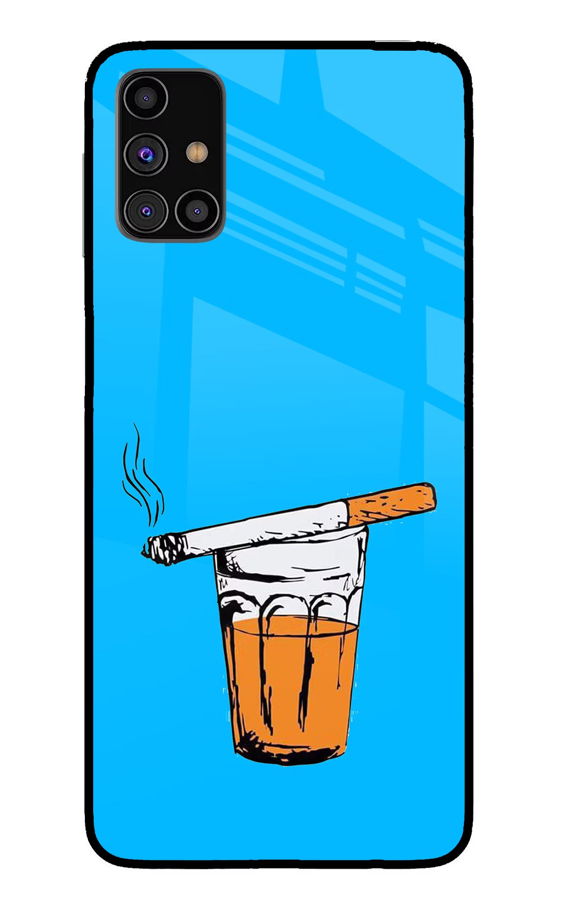 Chai Sutta Samsung M31s Back Cover - Chai Sutta Samsung M31s Glass Case Back Cover by Casekaro Chai Sutta Samsung M31s Glass Case Back Cover by Casekaro