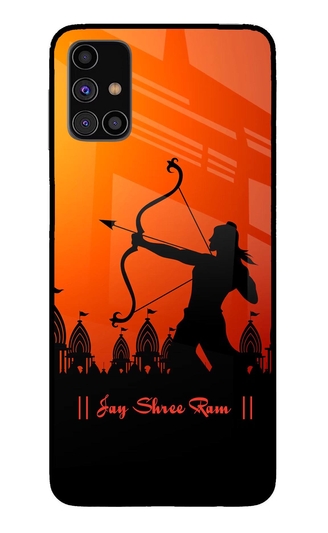 Lord Ram - 4 Samsung M31s Back Cover - Lord Ram - 4 Samsung M31s Glass Case Back Cover by Casekaro Lord Ram - 4 Samsung M31s Glass Case Back Cover by Casekaro